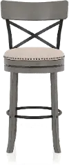 IDF-BR1855LG-29 Shae Oak Gray Swivel Bar Stool, Set of 2