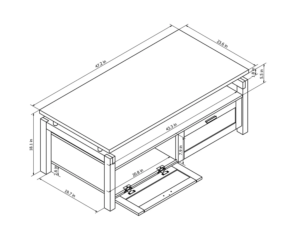 YNJ-1531C5 Tayler Espresso Brown Storage Coffee Table-3