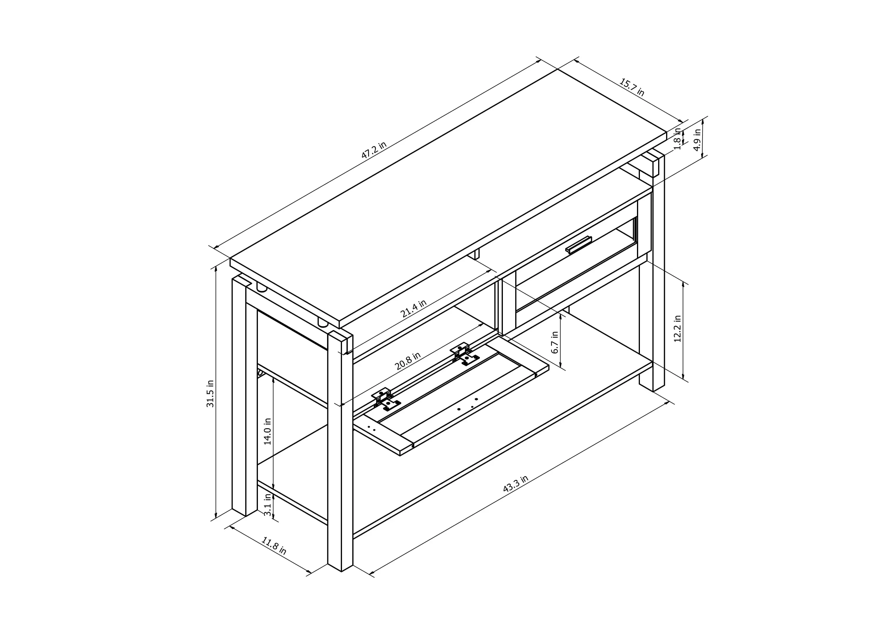 YNJ-1532C5 Tayler Espresso Brown Console Table-3