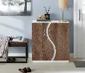 HFW-1861C2 Olivieri White and Brown Shoe Cabinet
