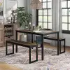 IDF3202A-T-3PK Caritina Walnut Brown 3 Piece Counter Height Dining Set