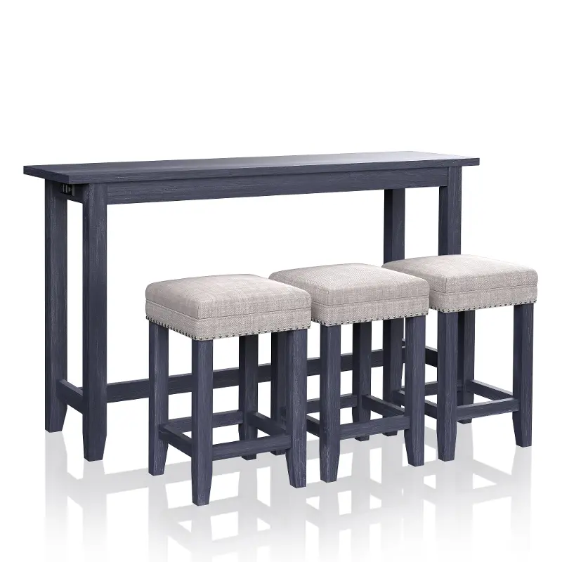 Sabana Blue 4 Piece Counter Height Dining Set