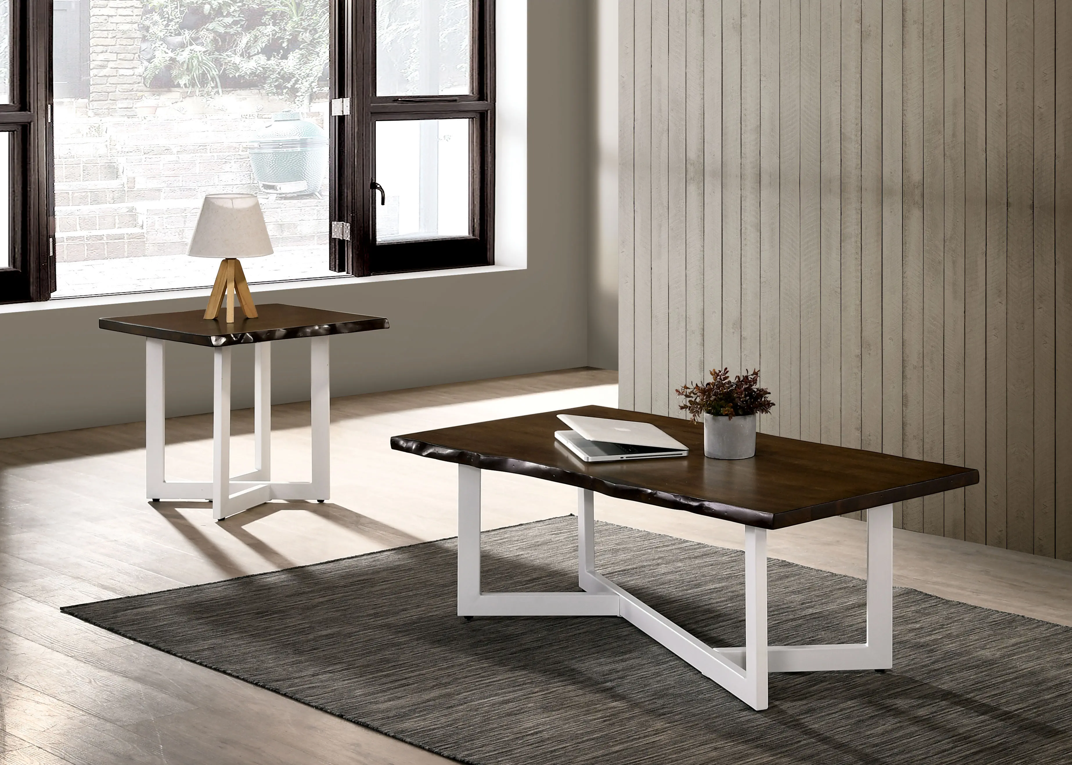 IDF-4142E Krestian Oak and White End Table-2