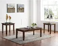 IDF-4389DK-3PK Korlyn Walnut Brown 3 Piece Coffee Table Set