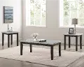 IDF-4389WH-3PK Korlyn White and Brown 3 Piece Coffee Table Set