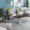 IDF-4141-2PC Baletto Oak and White 2 Piece Coffee Table Set