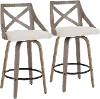 B26-CHARLOT LGYCR2 Charlotte Cream & Light Gray Wood Counter Stool, Set of 2