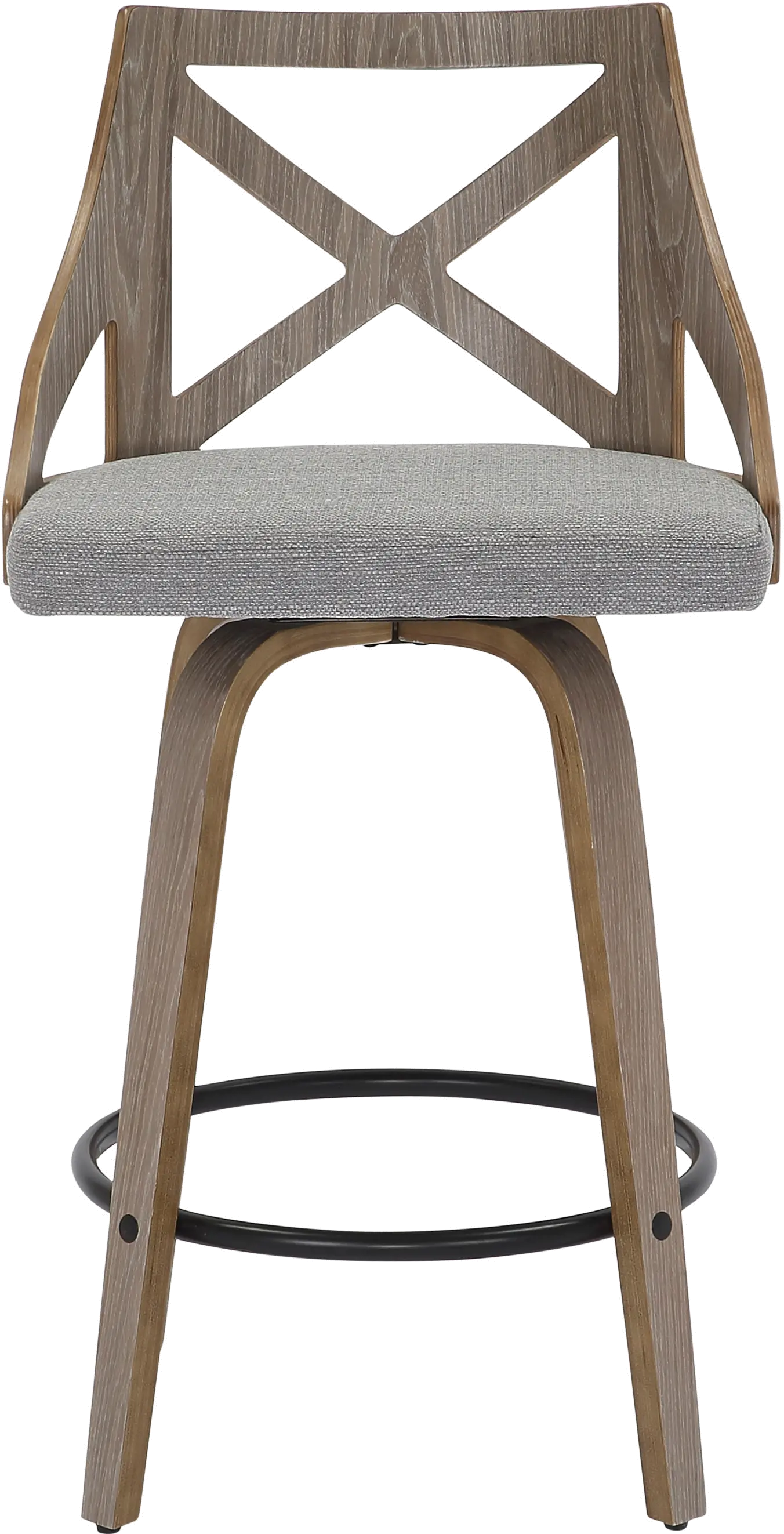 B26-CHARLOT LGYGY2 Charlotte Gray & Light Gray Wood Counter Stool, Set of 2-3