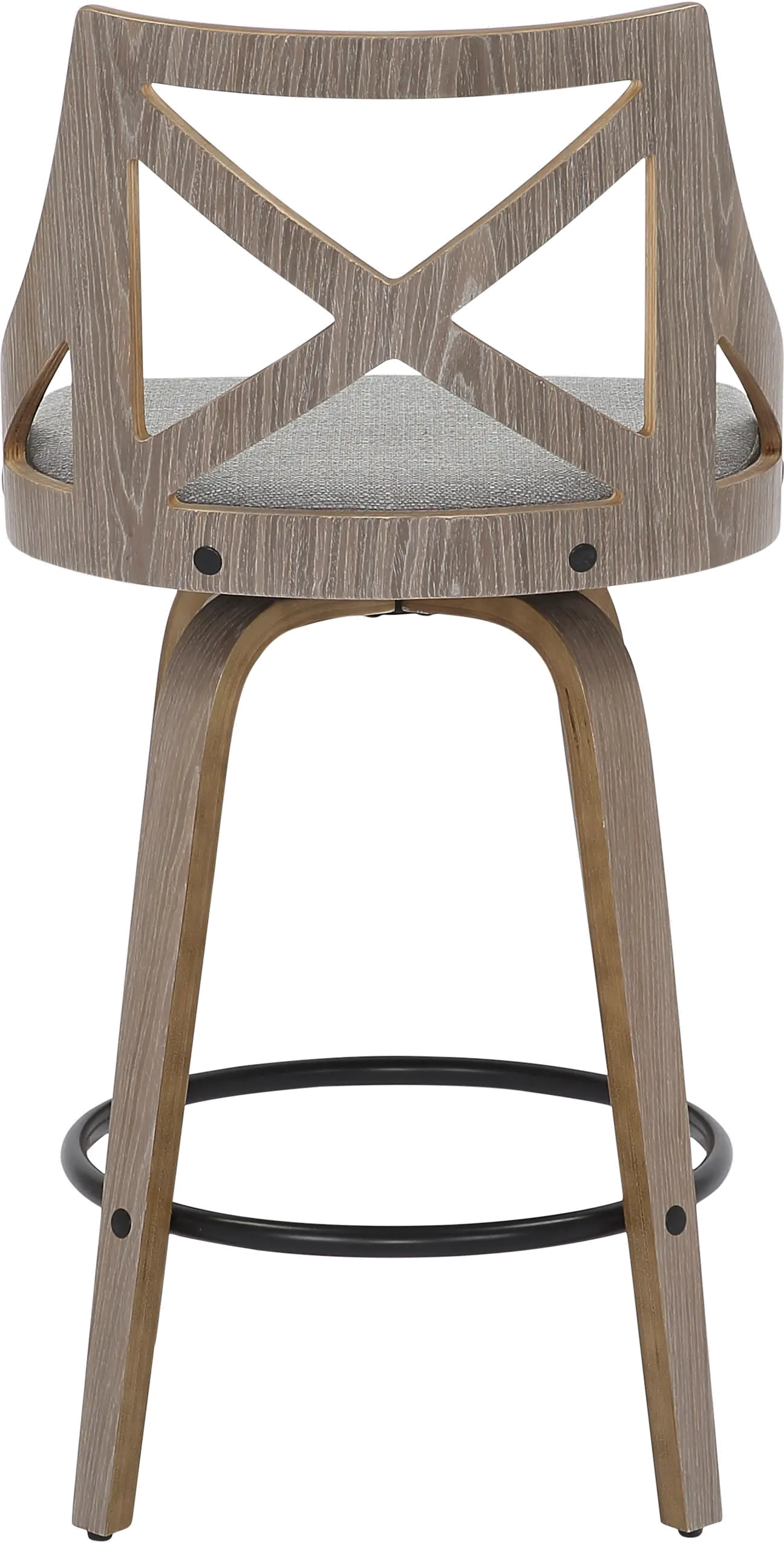 B26-CHARLOT LGYGY2 Charlotte Gray & Light Gray Wood Counter Stool, Set of 2-6