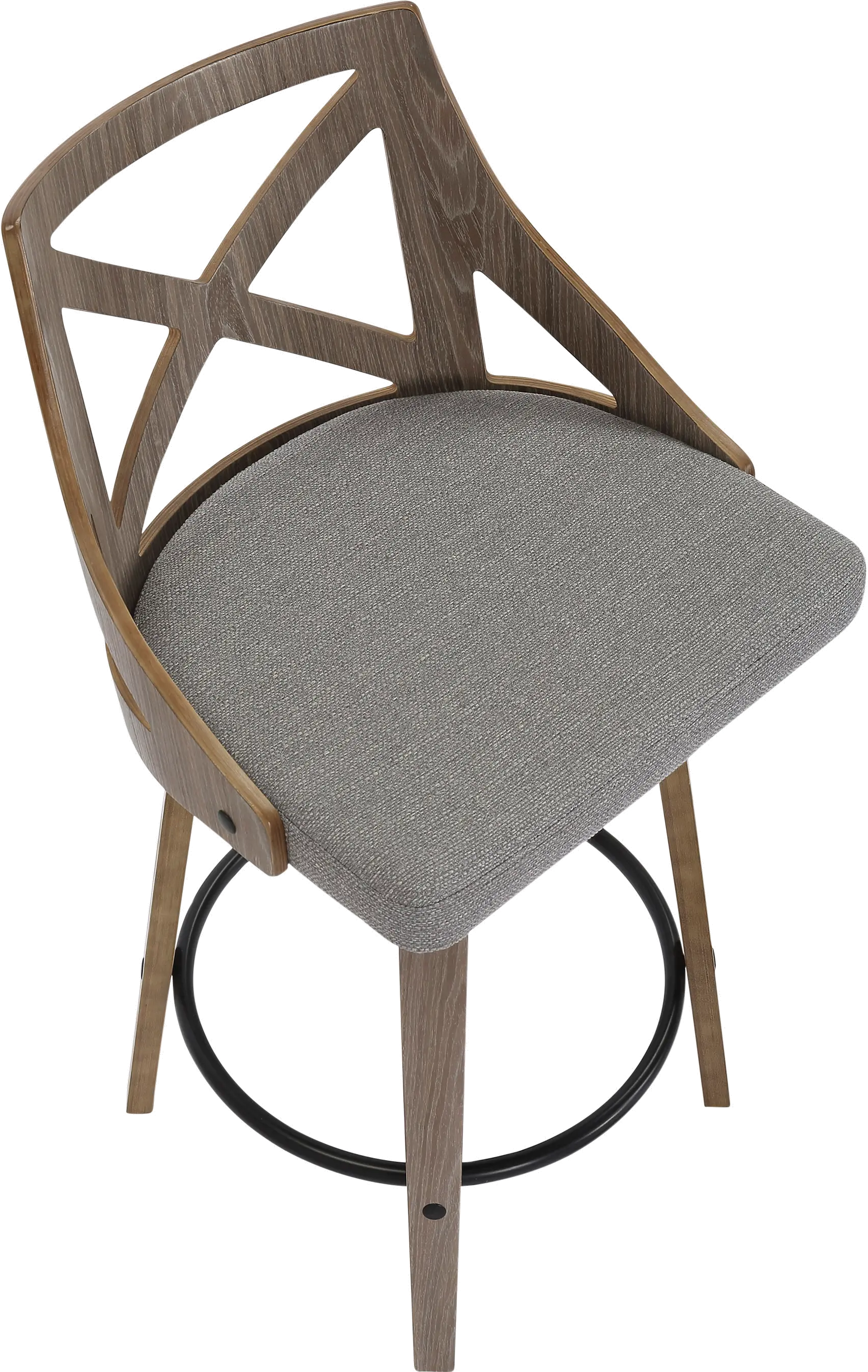 B26-CHARLOT LGYGY2 Charlotte Gray & Light Gray Wood Counter Stool, Set of 2-7