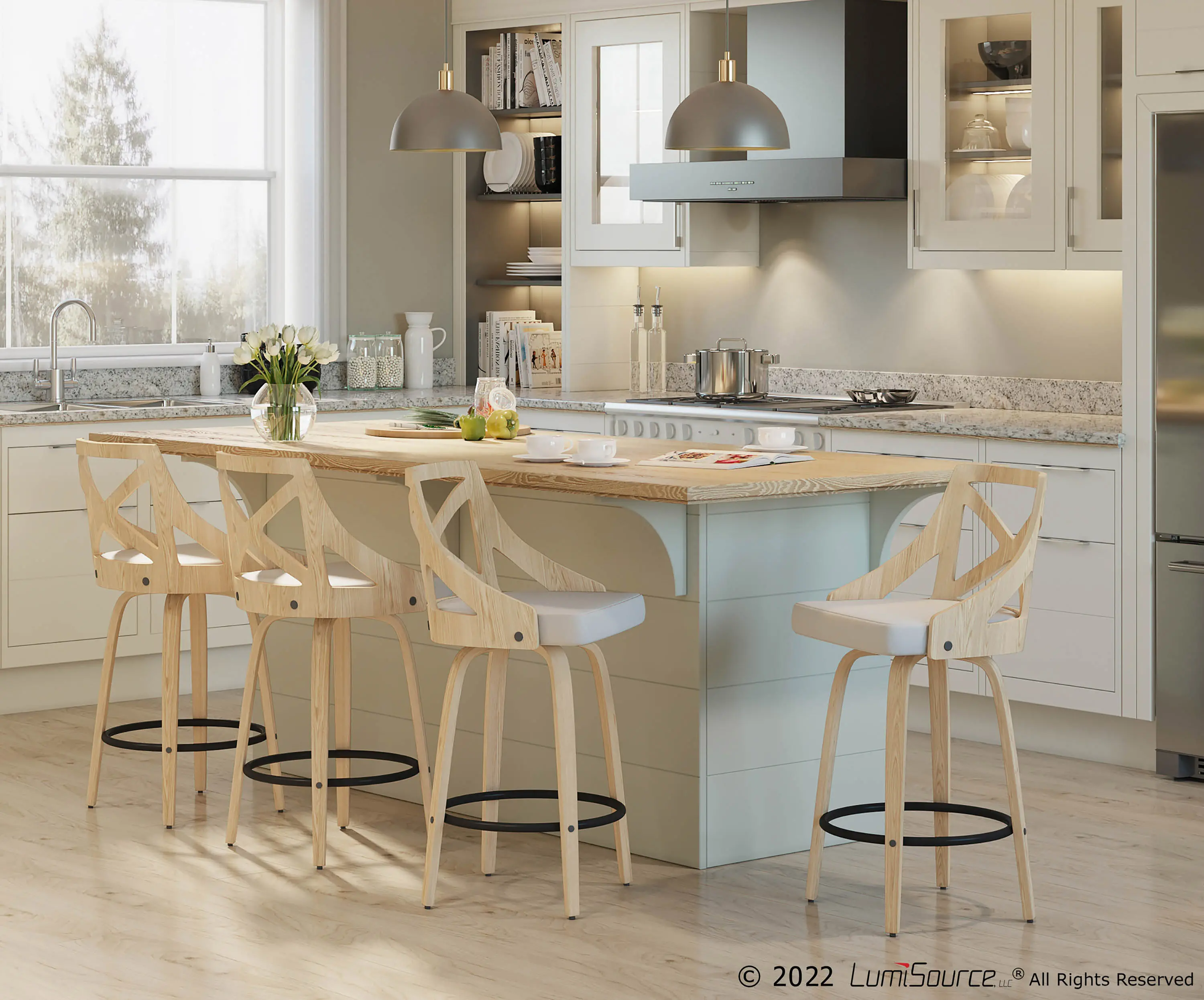 B26-CHARLOT2-SWVQ WWCR2 Charlotte Cream & White-Washed Wood Counter Stool, Set of 2-2