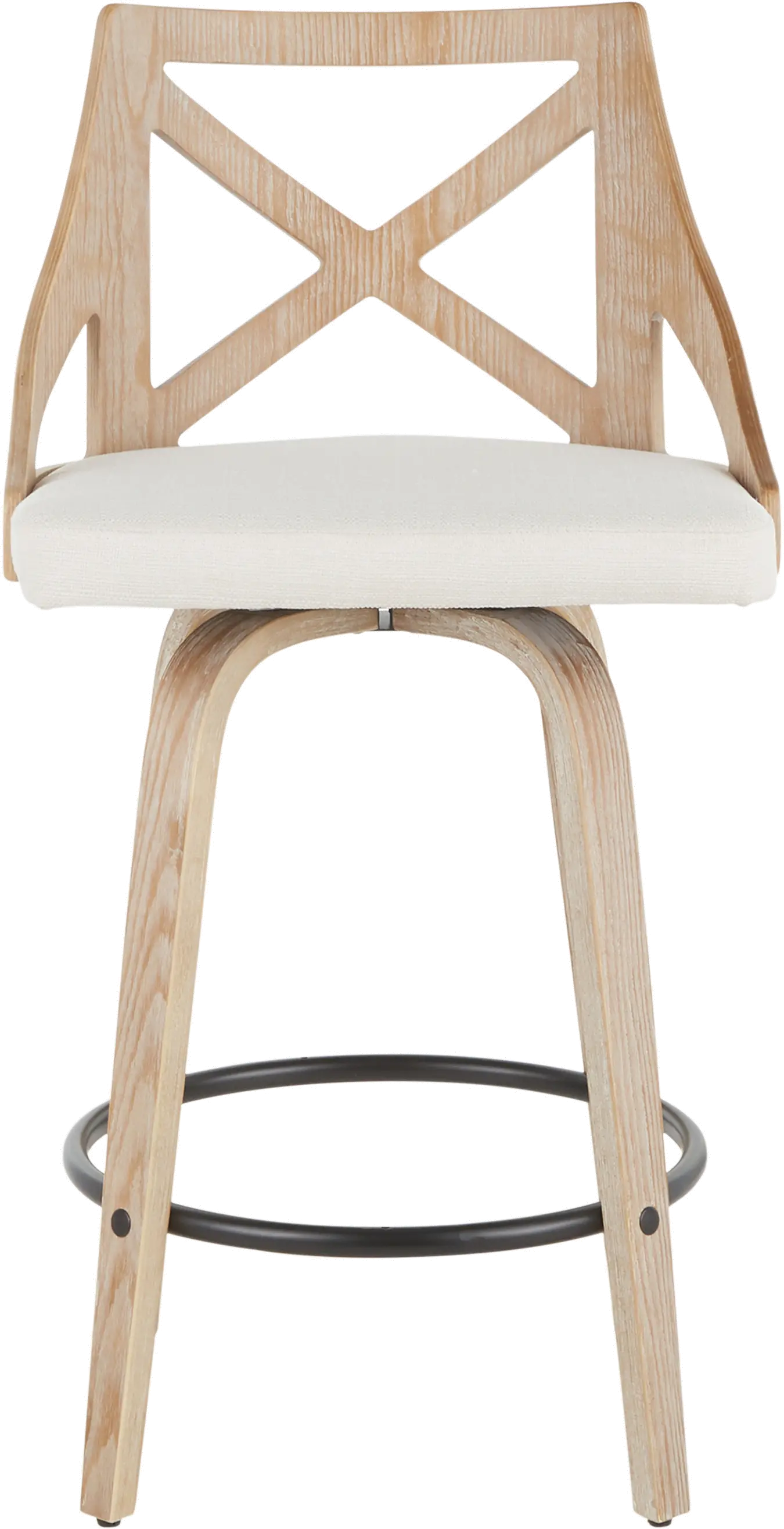 B26-CHARLOT2-SWVQ WWCR2 Charlotte Cream & White-Washed Wood Counter Stool, Set of 2-3