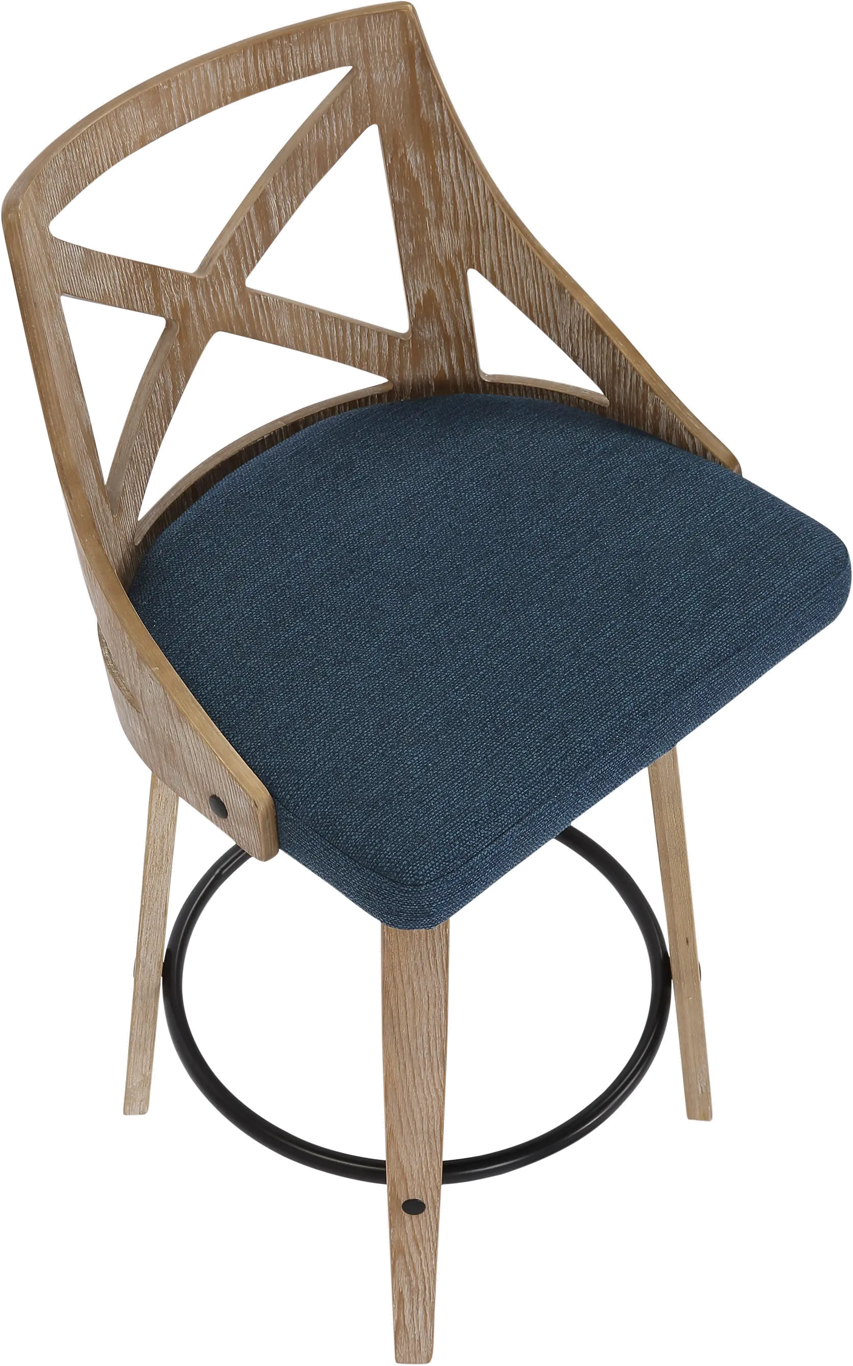 B26-CHARLOT WWBU2 Charlotte Blue & White-Washed Wood Counter Stool, Set of 2-7