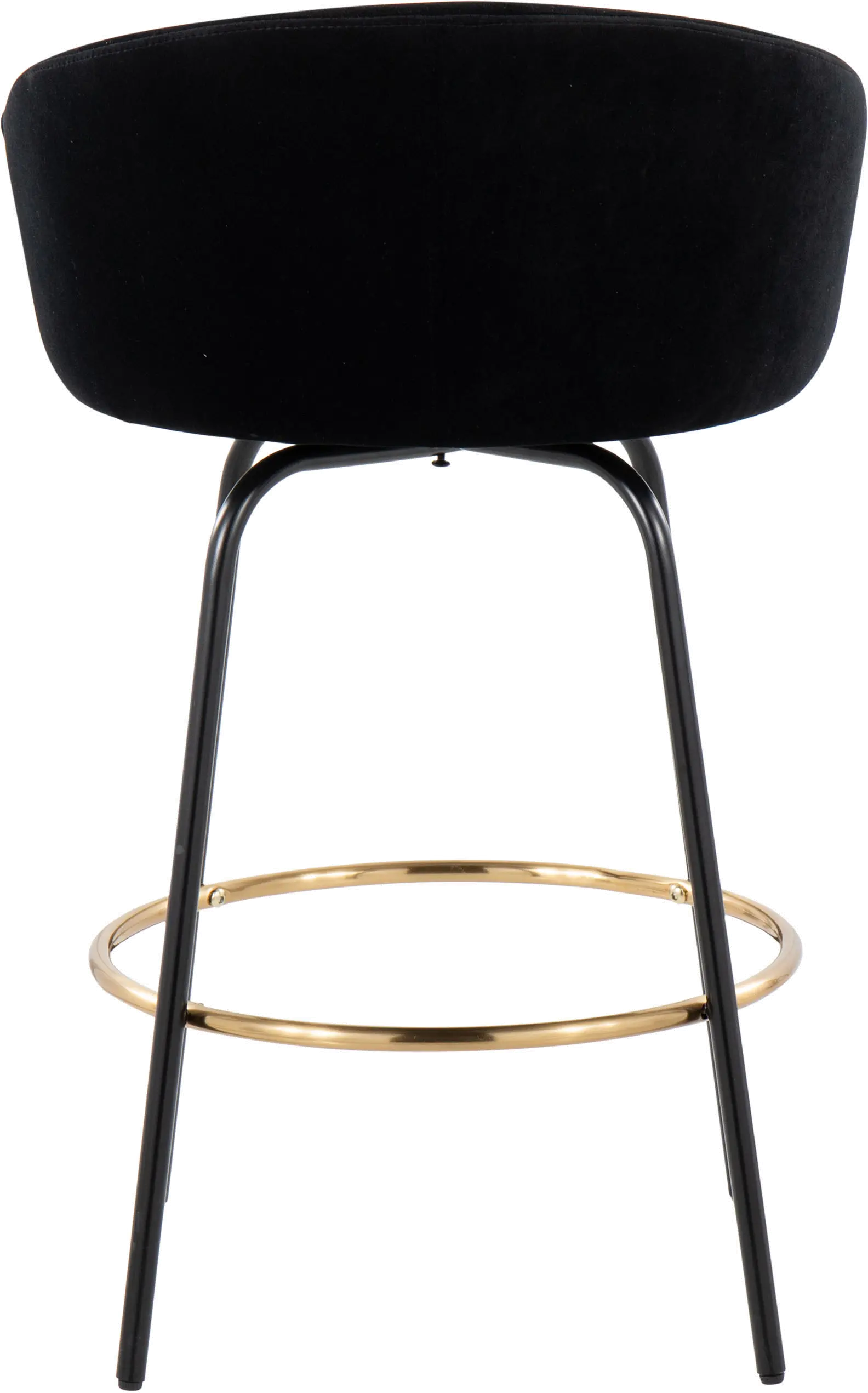 B26-CLAIRE2-SWVG_BKVBK2 Claire Glam Gold & Black Velvet Barstool Stool, Set of 2-5