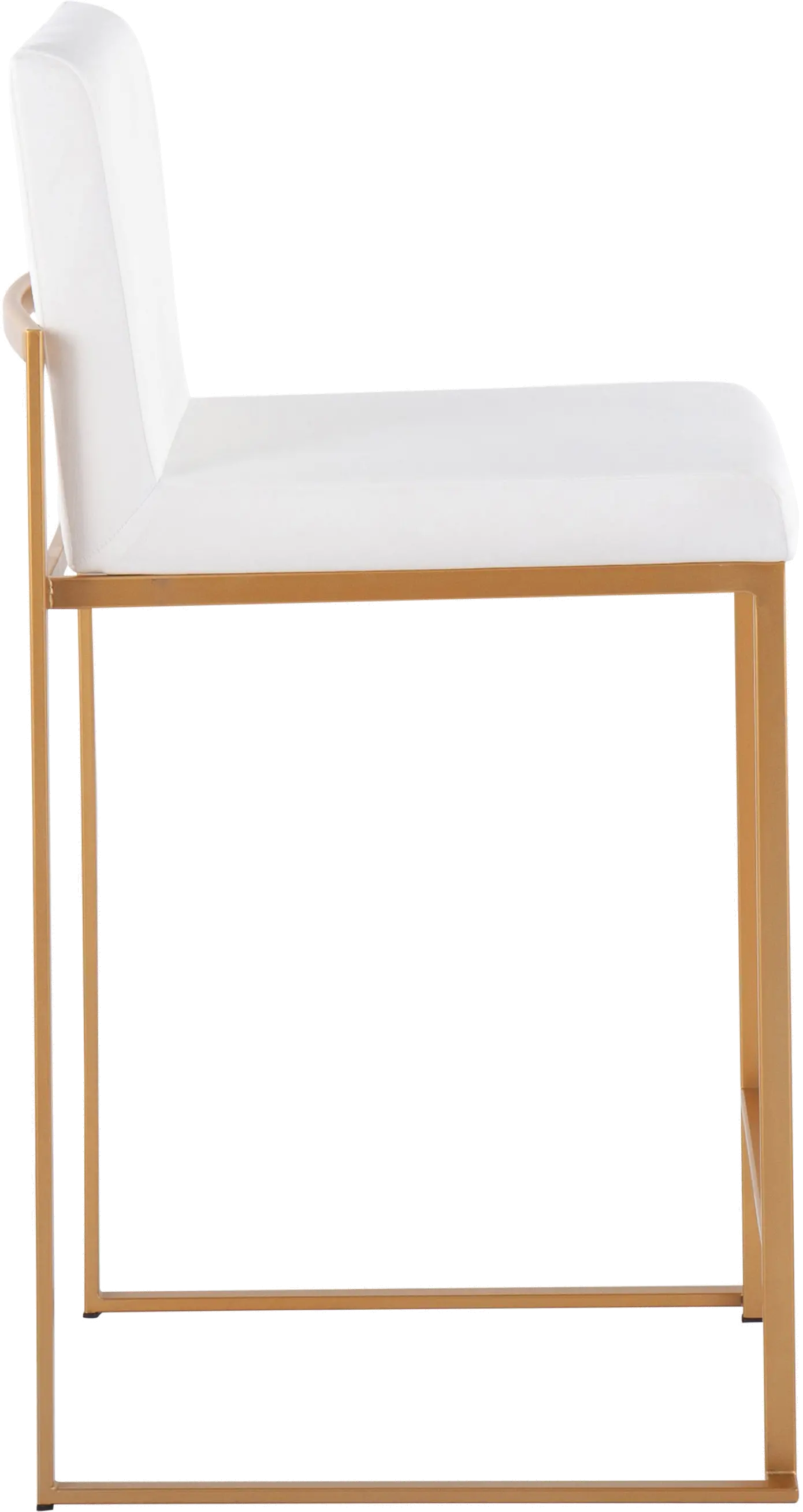 B26-FUJIHB AUVW2 Fuji High Back Gold & White Velvet Counter Stools, Set of 2-4