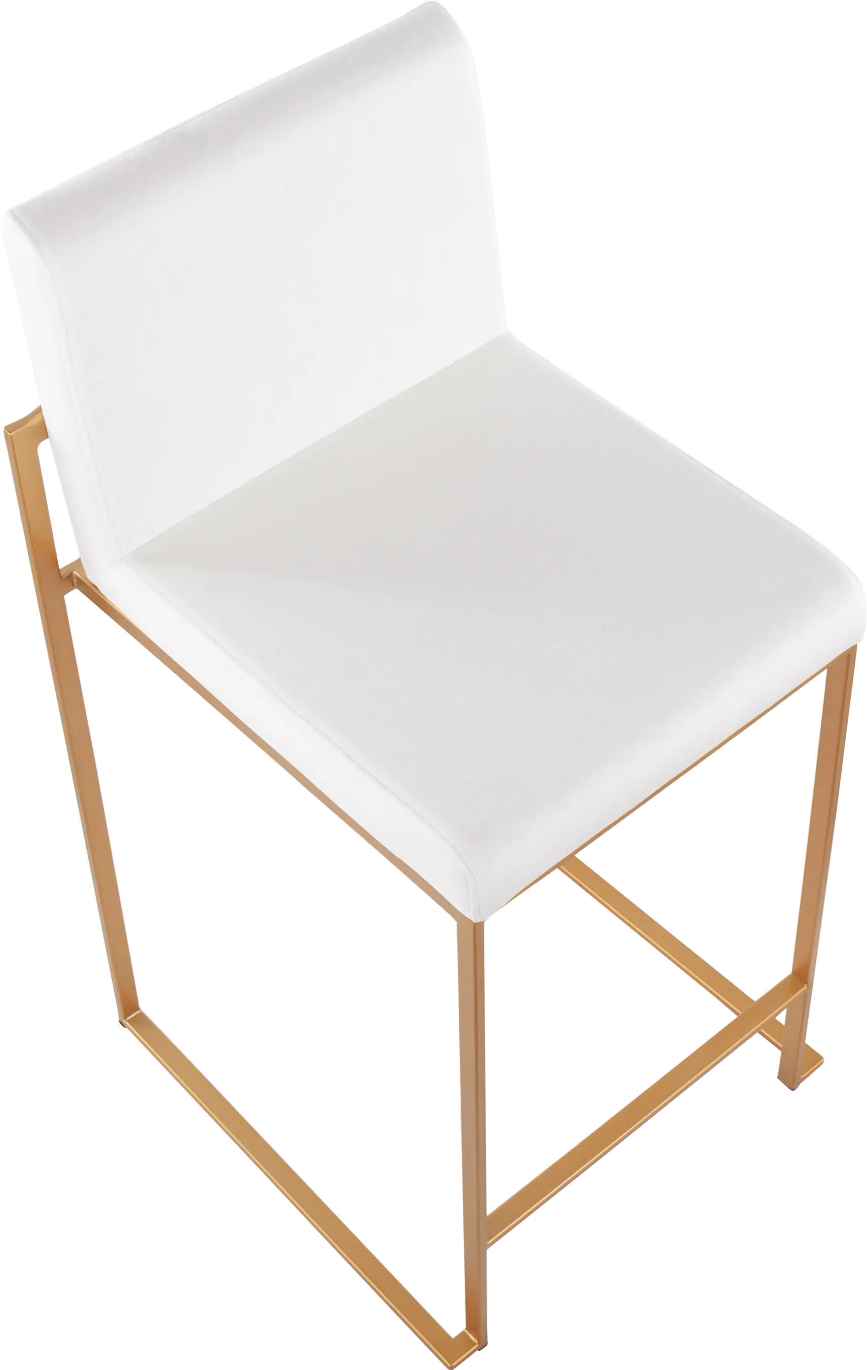 B26-FUJIHB AUVW2 Fuji High Back Gold & White Velvet Counter Stools, Set of 2-6
