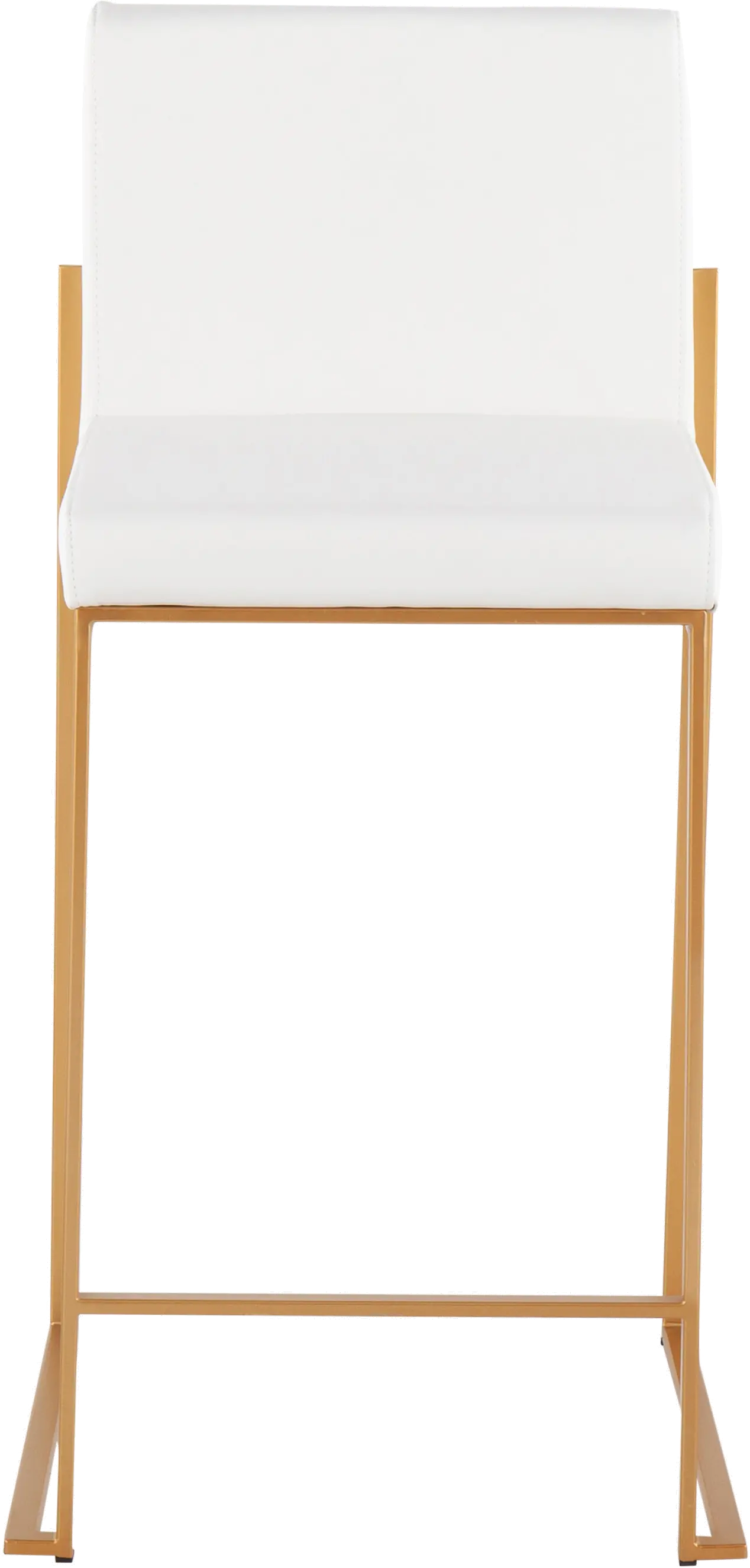 B26-FUJIHB AUW2 Fuji High Back Gold & White Faux Leather Counter Stools, Set of 2-3