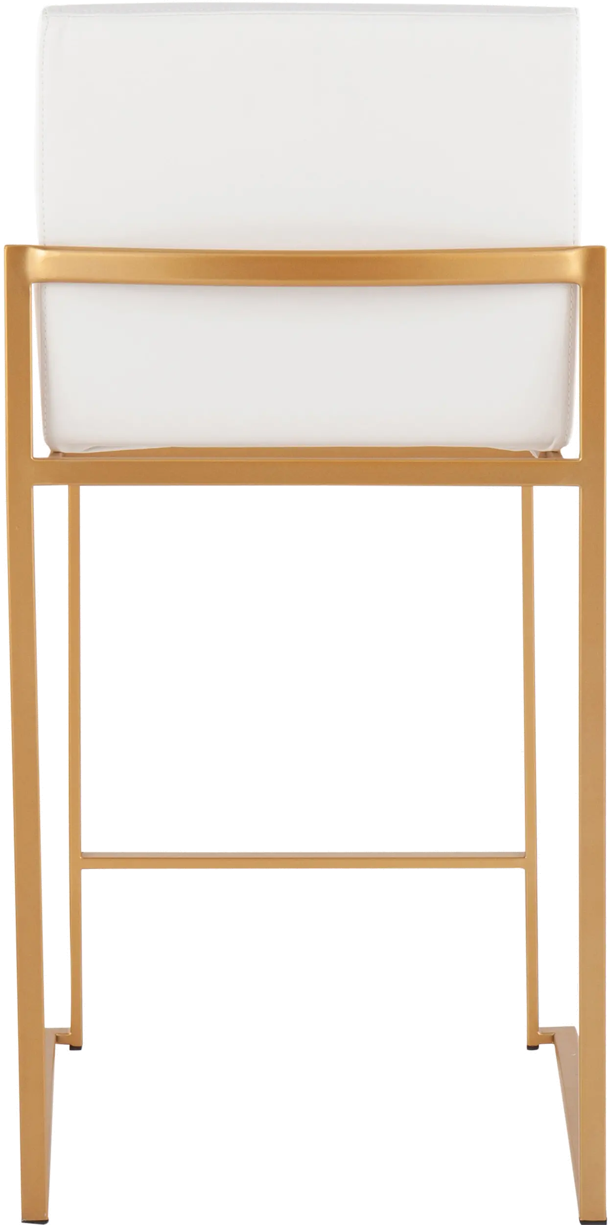 B26-FUJIHB AUW2 Fuji High Back Gold & White Faux Leather Counter Stools, Set of 2-5
