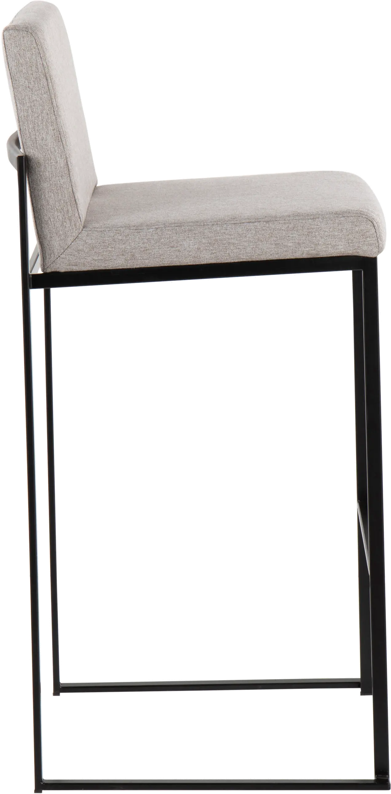 B30-FUJIHB BKFGY2 Fuji Black and Light Gray Bar Stool, Set of 2-4