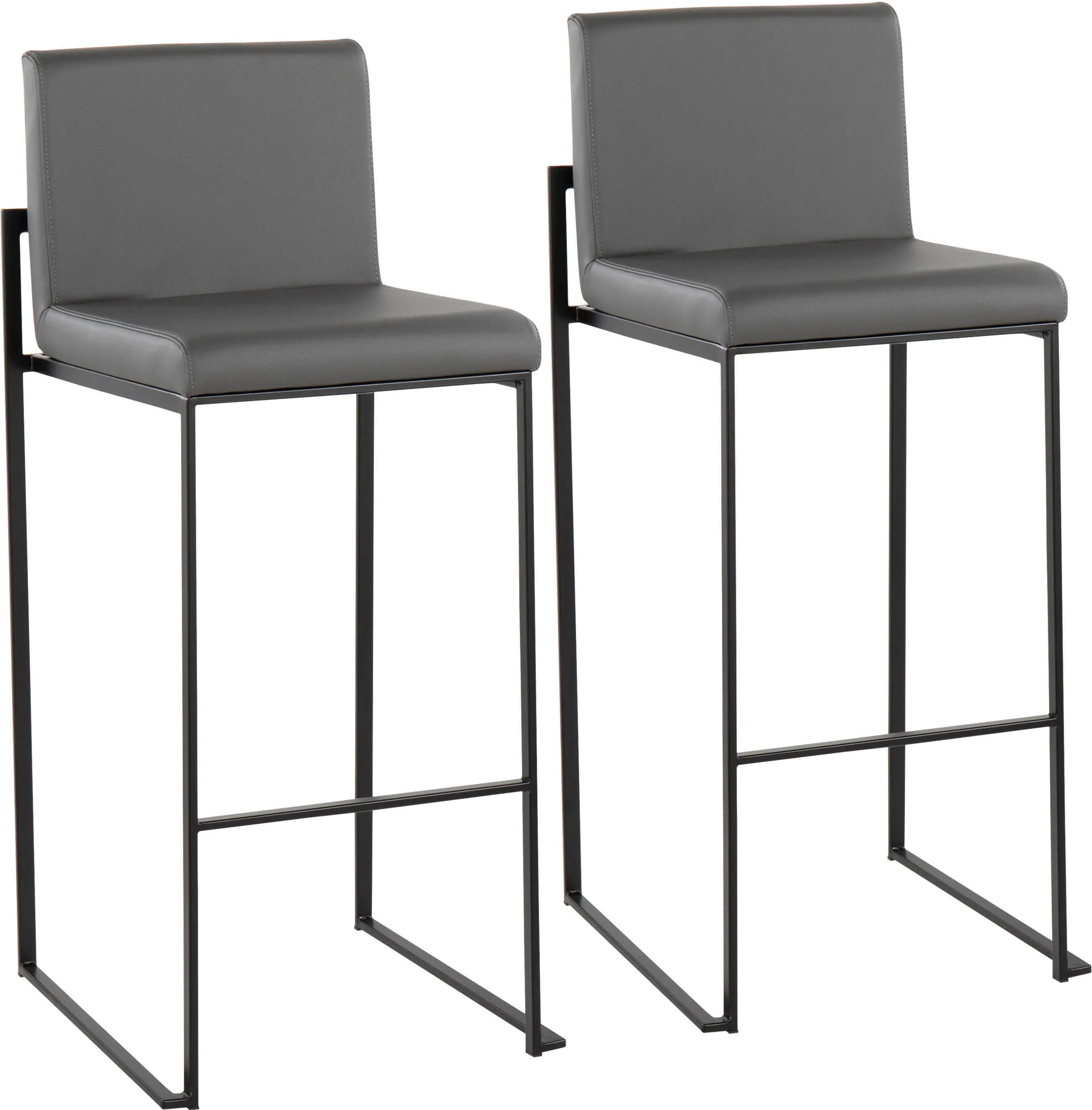B30-FUJIHB BKGY2 Fuji Black and Gray Bar Stool, Set of 2-1