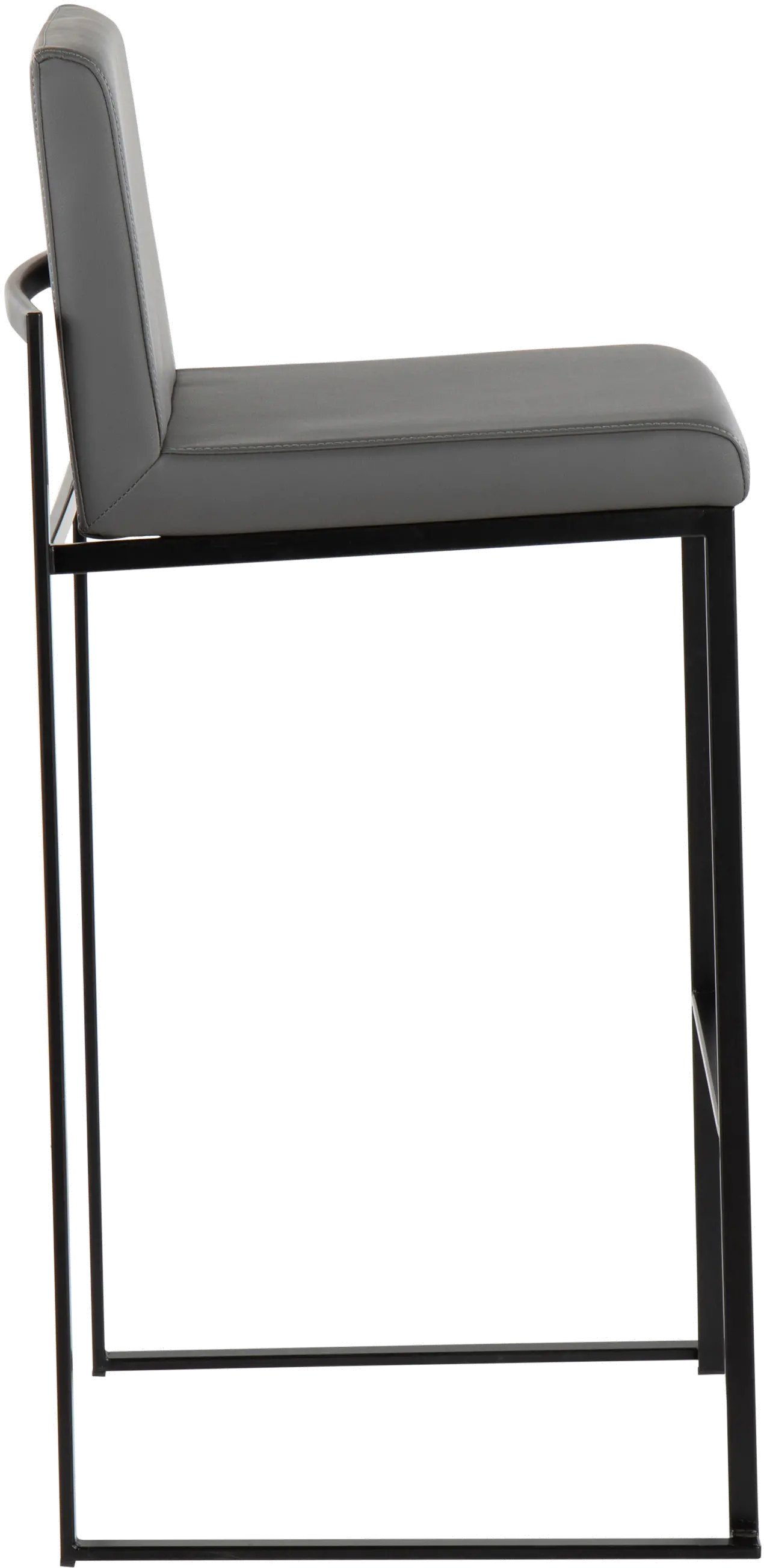 B30-FUJIHB BKGY2 Fuji Black and Gray Bar Stool, Set of 2-4