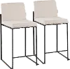 B26-FUJIHB BKFBG2 Fuji Black and Beige Counter Height Stool, Set of 2