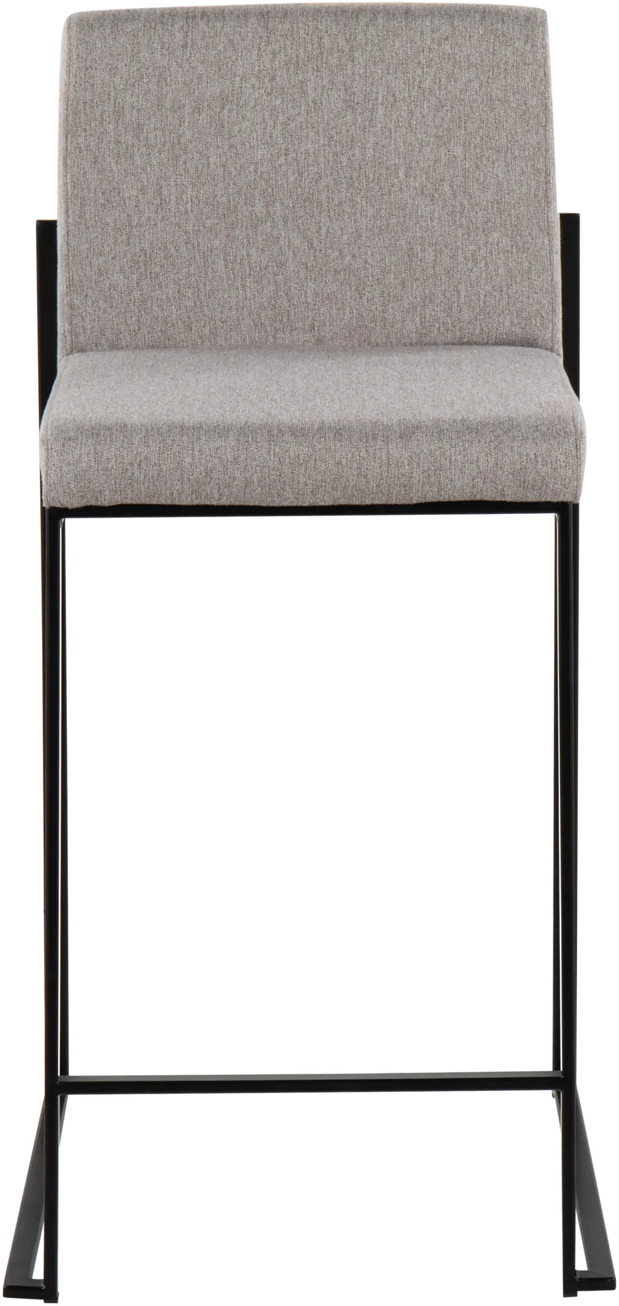 B26-FUJIHB BKFGY2 Fuji Black and Light Gray Counter Height Stool, Set of 2-3