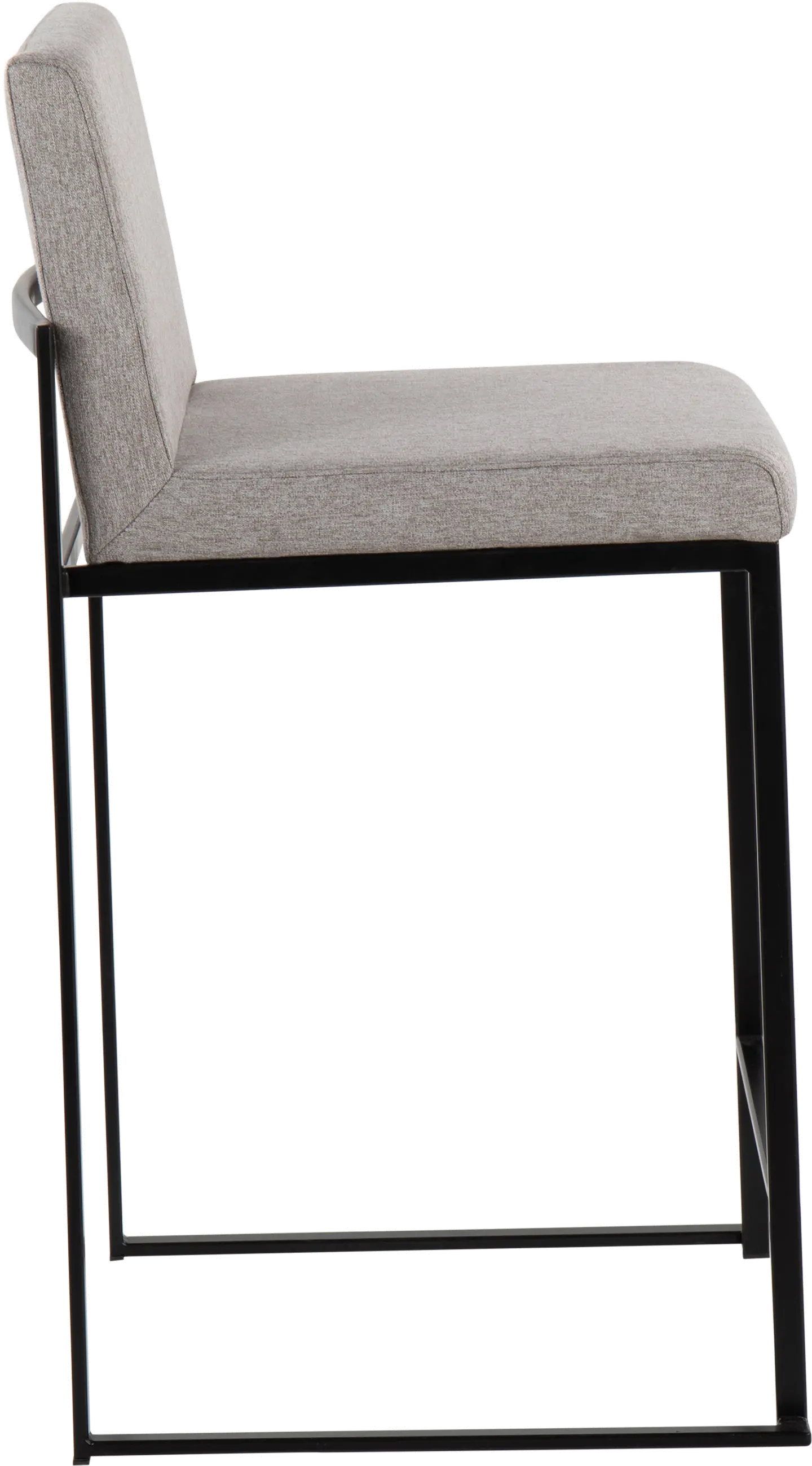 B26-FUJIHB BKFGY2 Fuji Black and Light Gray Counter Height Stool, Set of 2-4