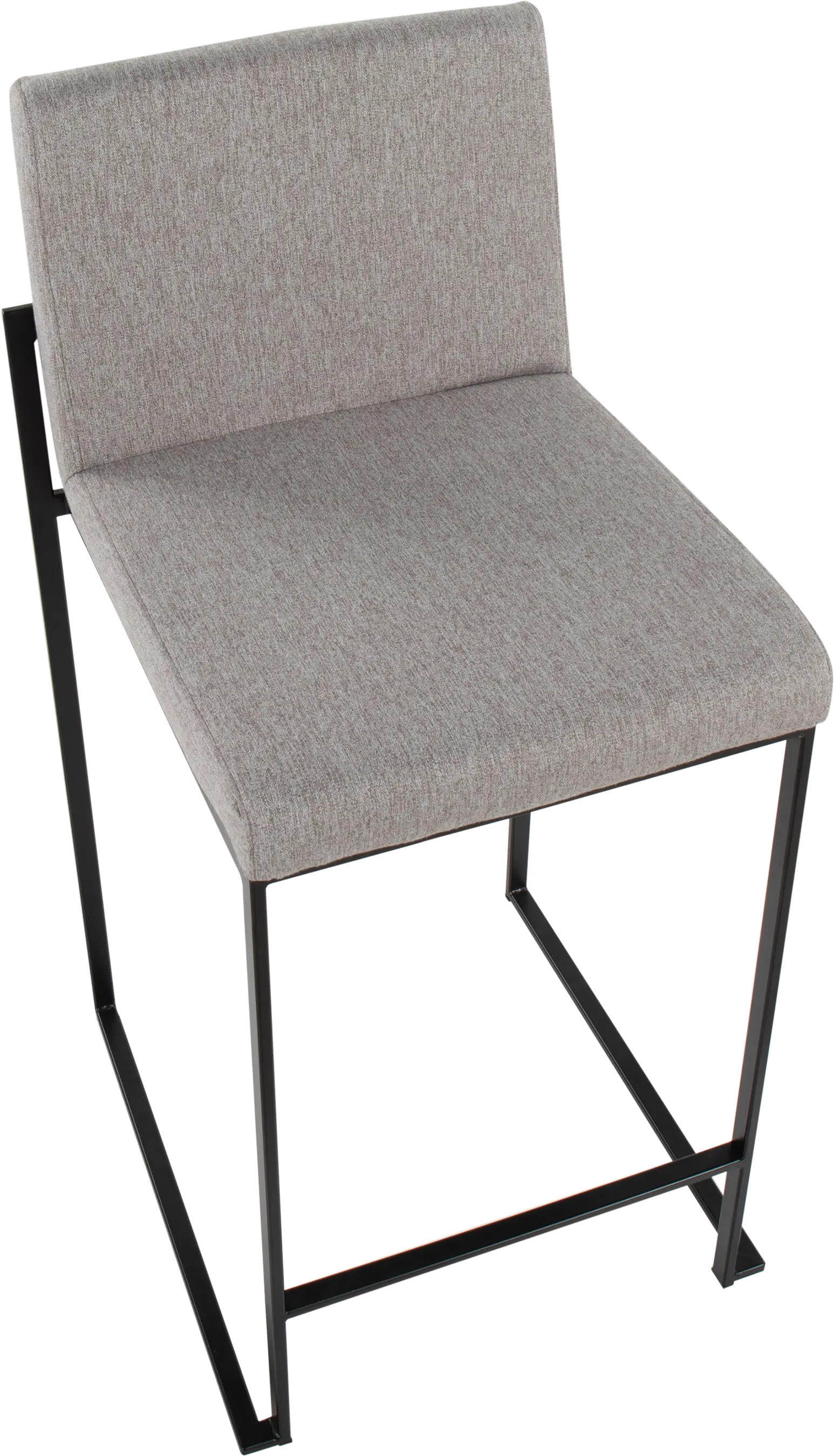 B26-FUJIHB BKFGY2 Fuji Black and Light Gray Counter Height Stool, Set of 2-6