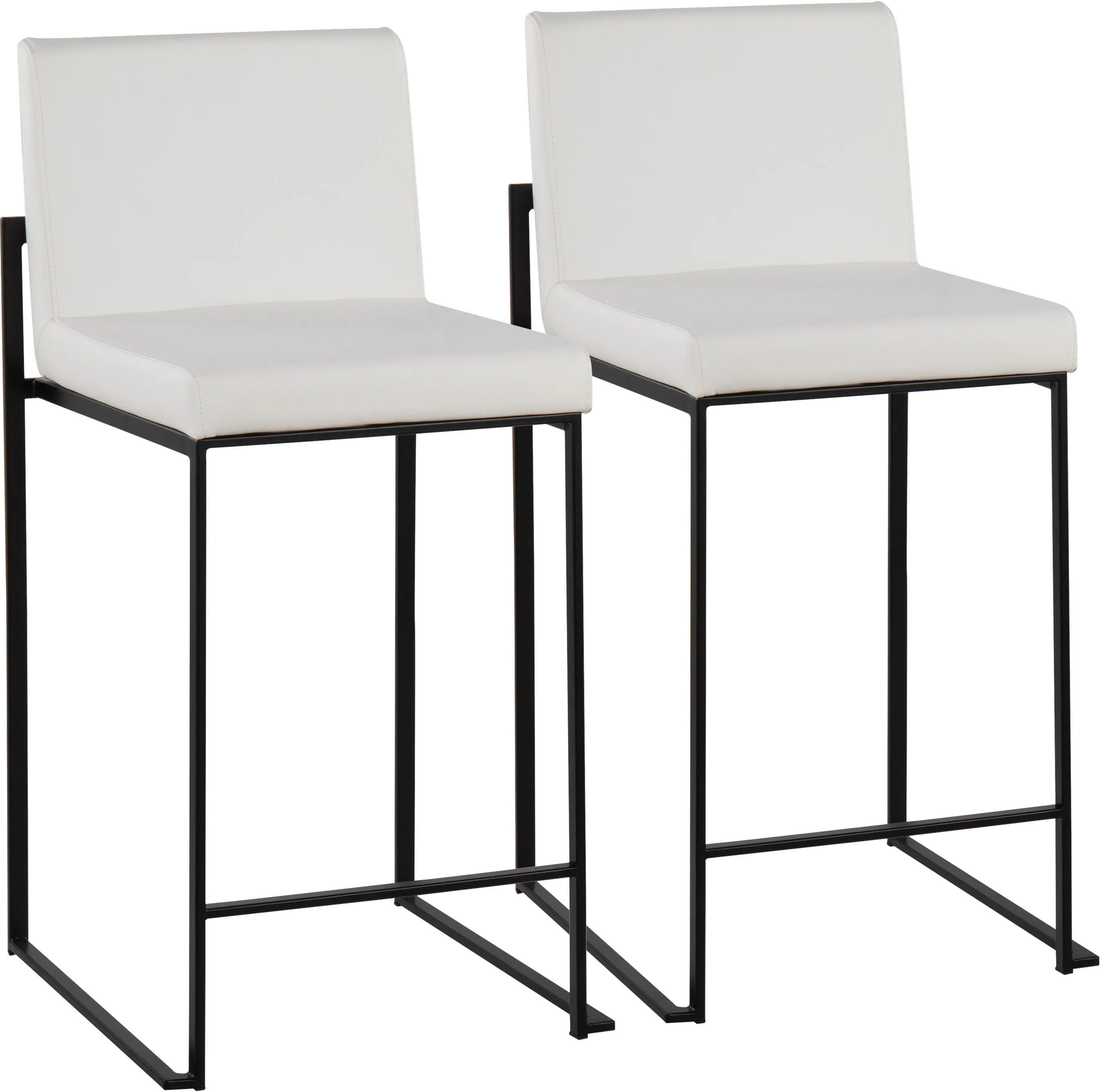 B26-FUJIHB BKW2 Fuji Black and White Counter Height Stool, Set of 2-1
