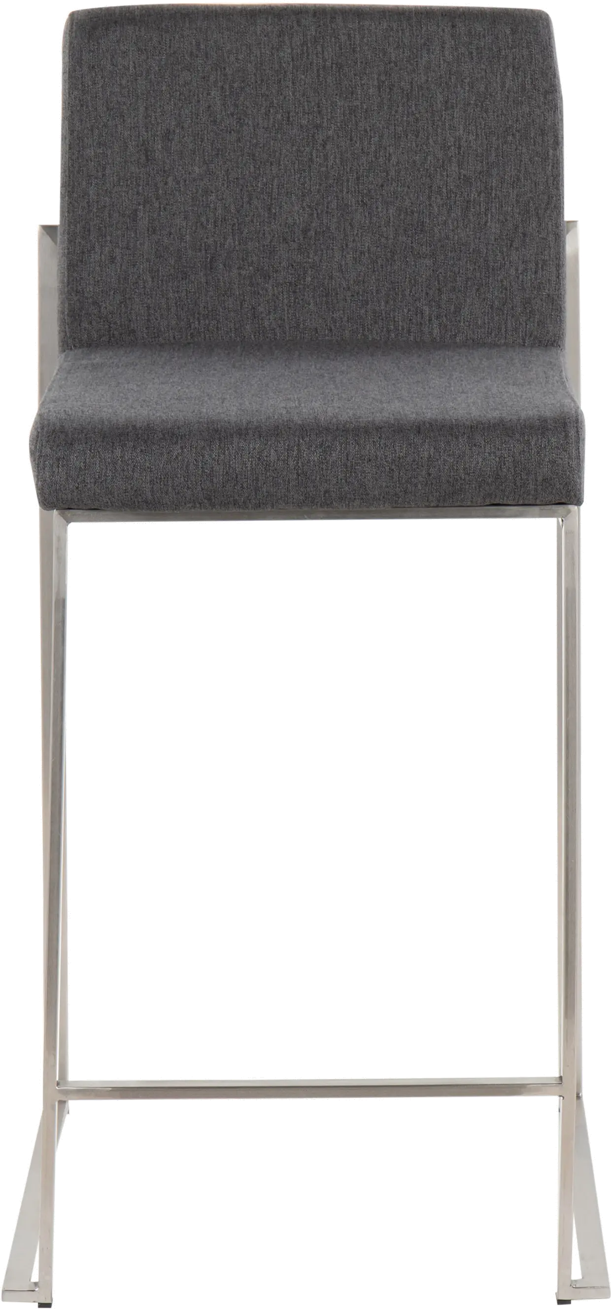 B26-FUJIHB SSFCHAR2 Fuji High Back Stainless & Charcoal Counter Stools, Set of 2-3