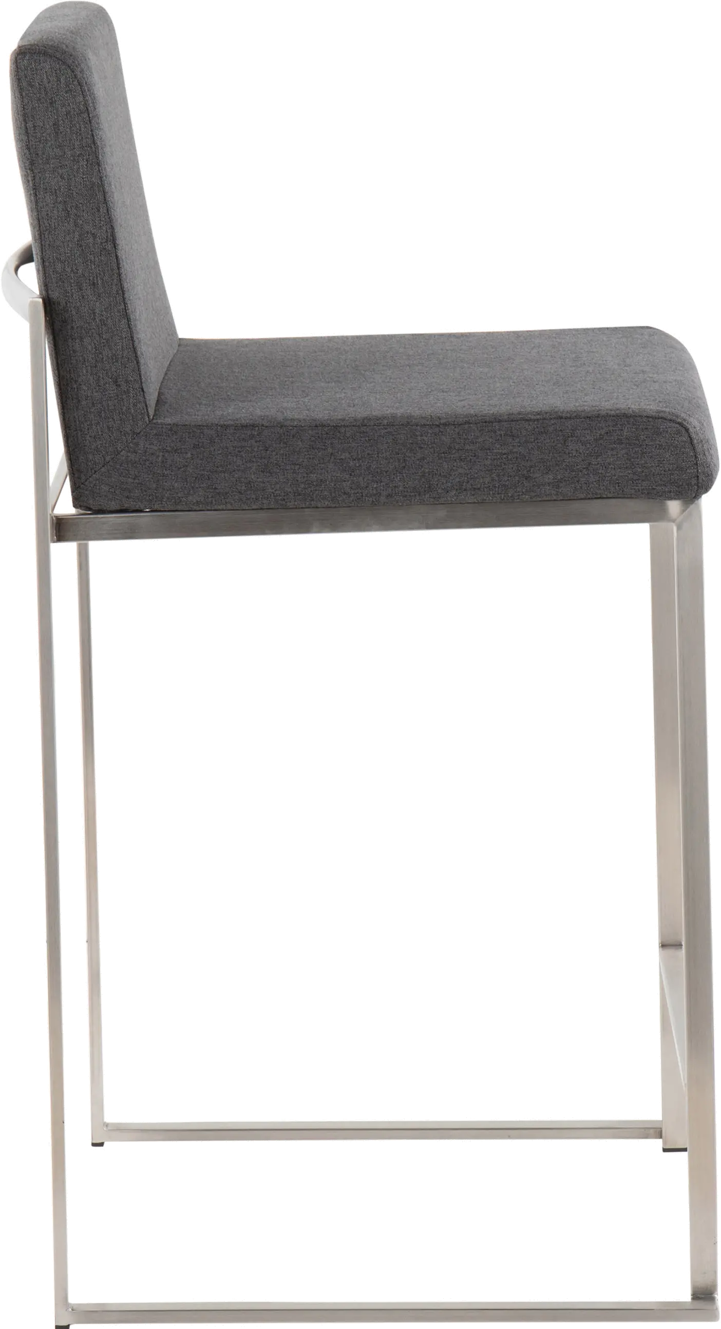 B26-FUJIHB SSFCHAR2 Fuji High Back Stainless & Charcoal Counter Stools, Set of 2-4