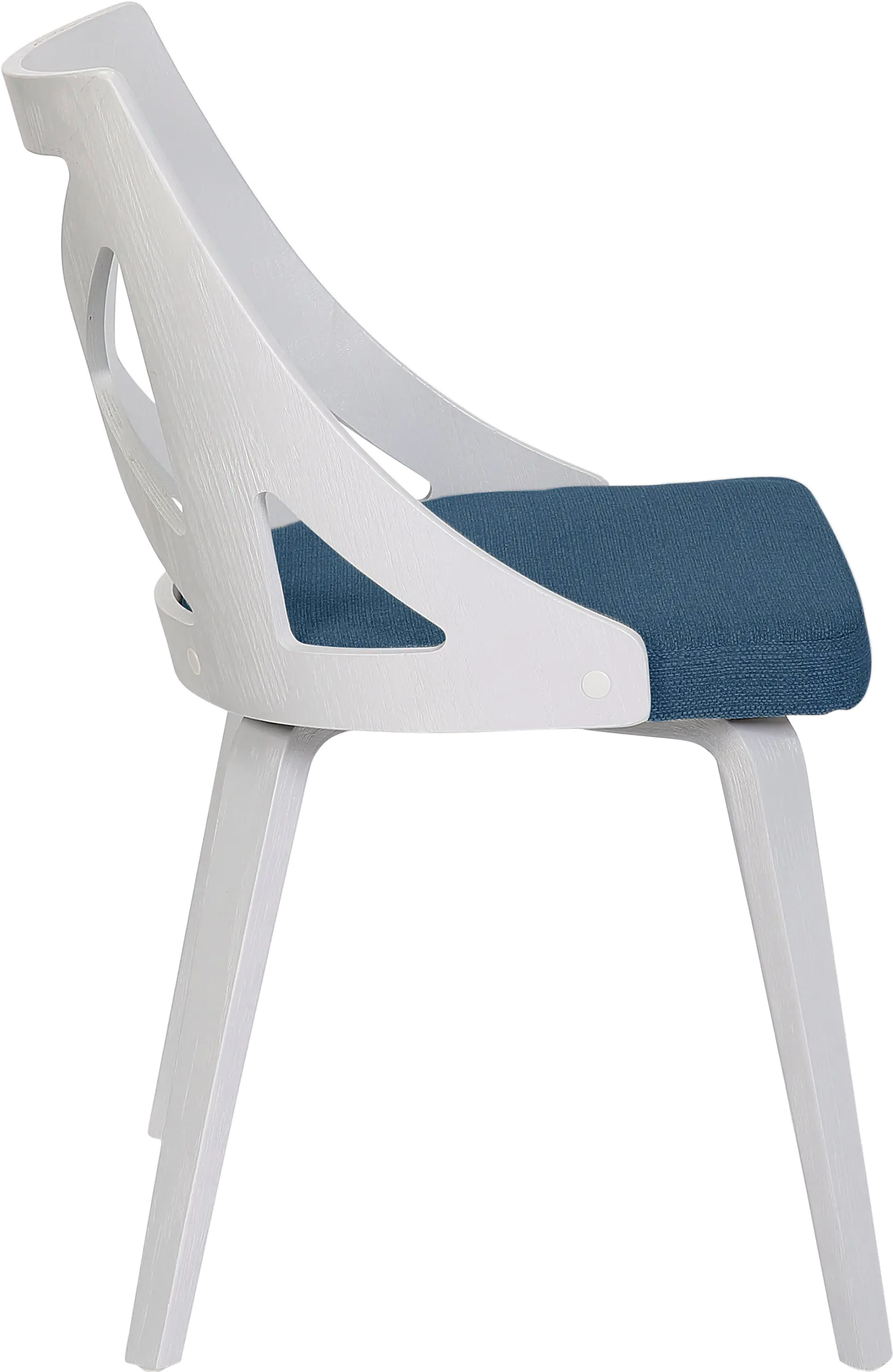 CH-CHARLOT WTXTBU2 Charlotte White & Blue Dining Chairs, Set of 2-3