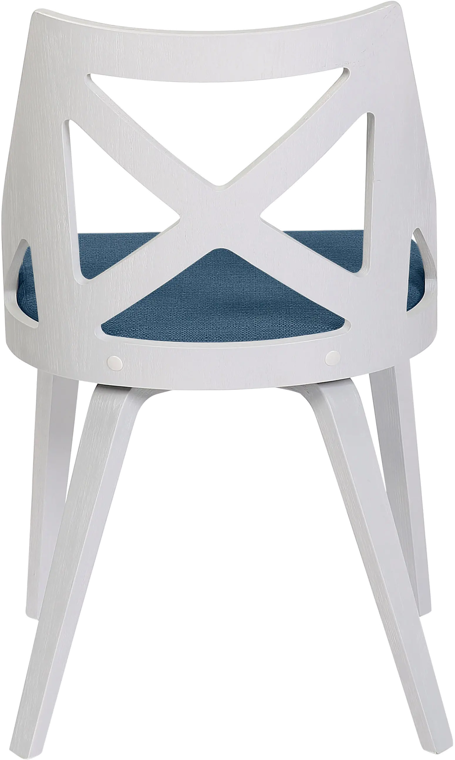 CH-CHARLOT WTXTBU2 Charlotte White & Blue Dining Chairs, Set of 2-4