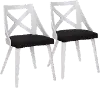 CH-CHARLOT WTXTCHAR2 Charlotte White & Charcoal Dining Chairs, Set of 2