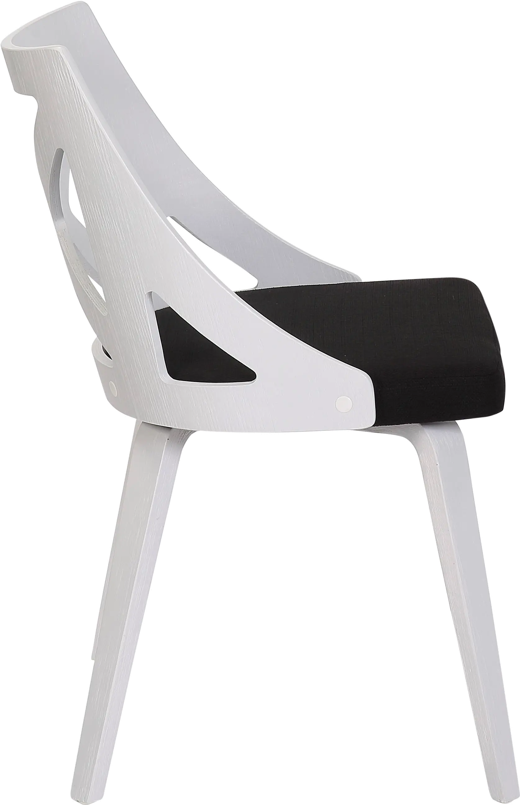 CH-CHARLOT WTXTCHAR2 Charlotte White & Charcoal Dining Chairs, Set of 2-3
