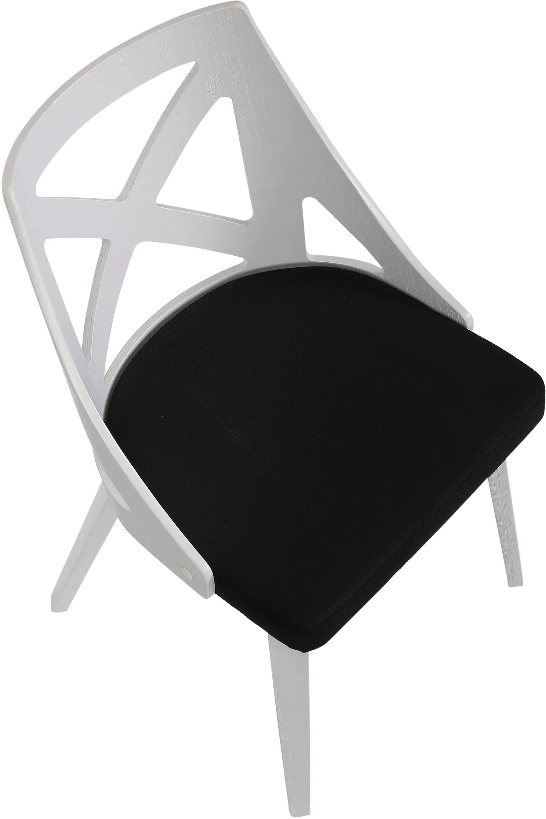 CH-CHARLOT WTXTCHAR2 Charlotte White & Charcoal Dining Chairs, Set of 2-5
