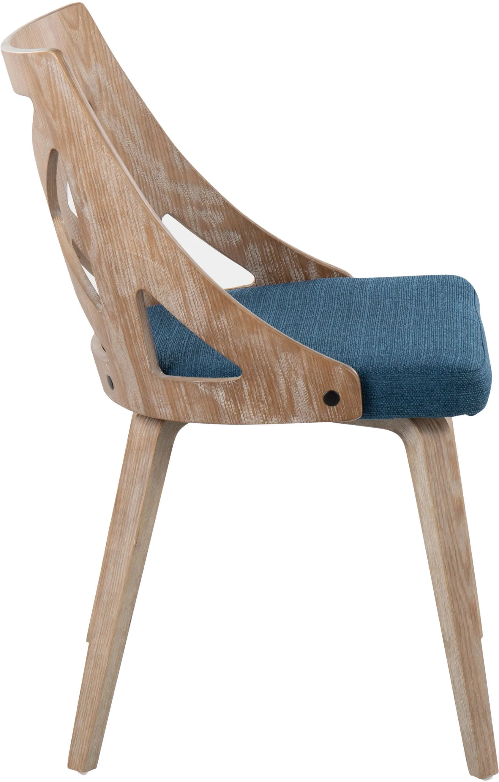 CH-CHARLOT WWBU2 Charlotte Light Brown & Blue Dining Chairs, Set of 2-3