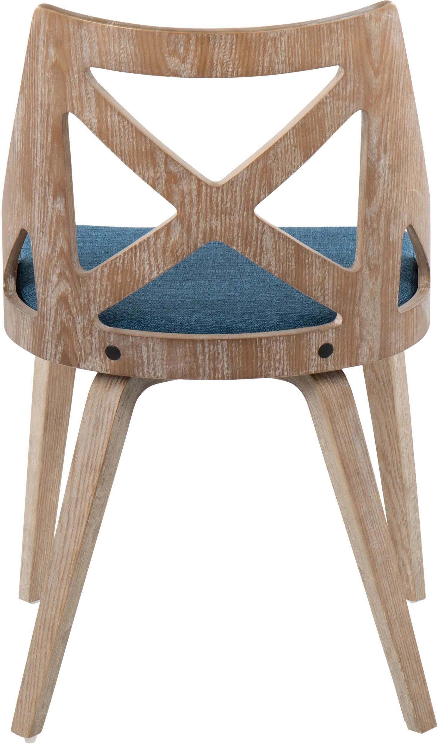 CH-CHARLOT WWBU2 Charlotte Light Brown & Blue Dining Chairs, Set of 2-4