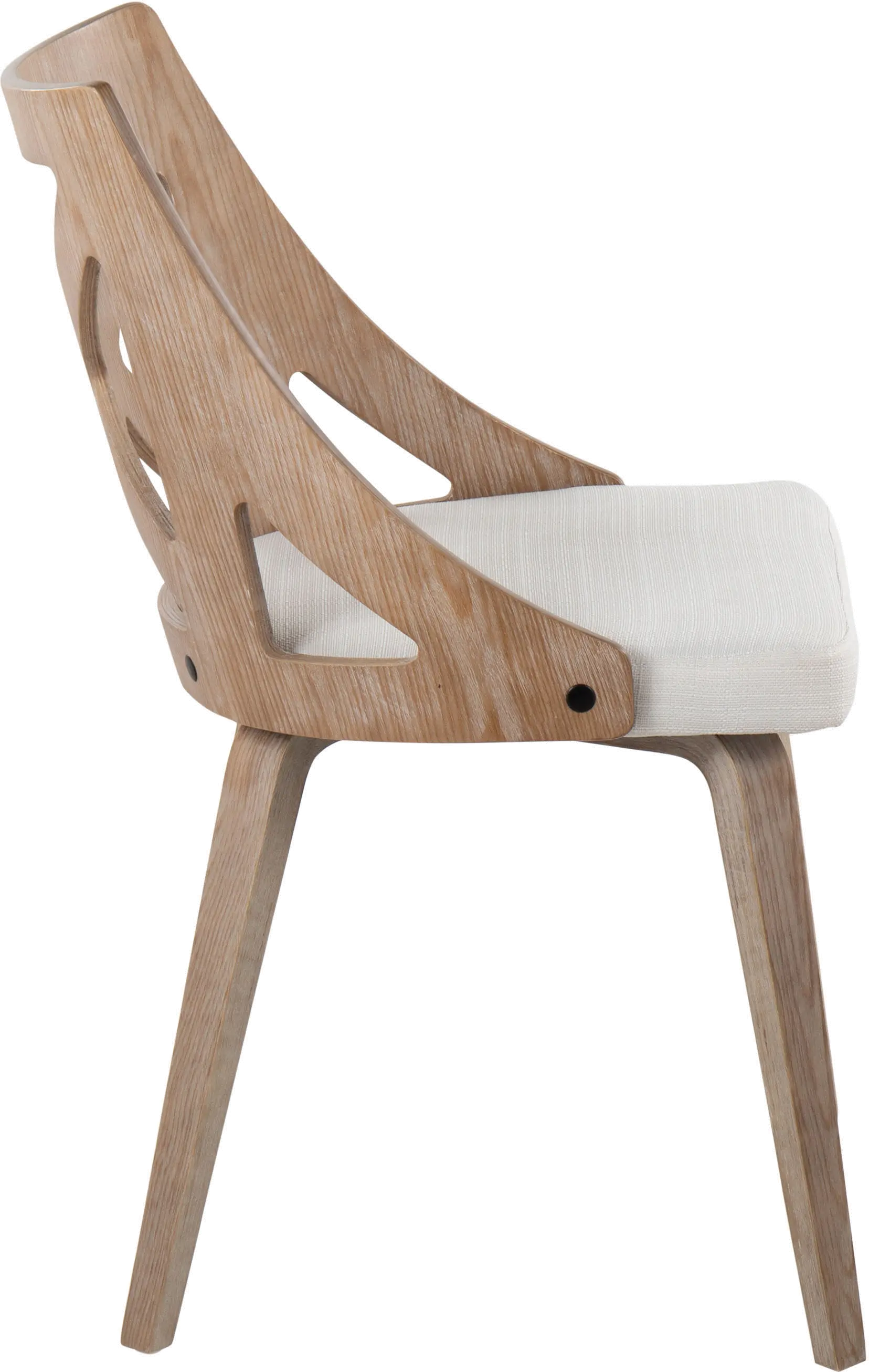 CH-CHARLOT WWCR2 Charlotte Light Brown & Cream Dining Chairs, Set of 2-3