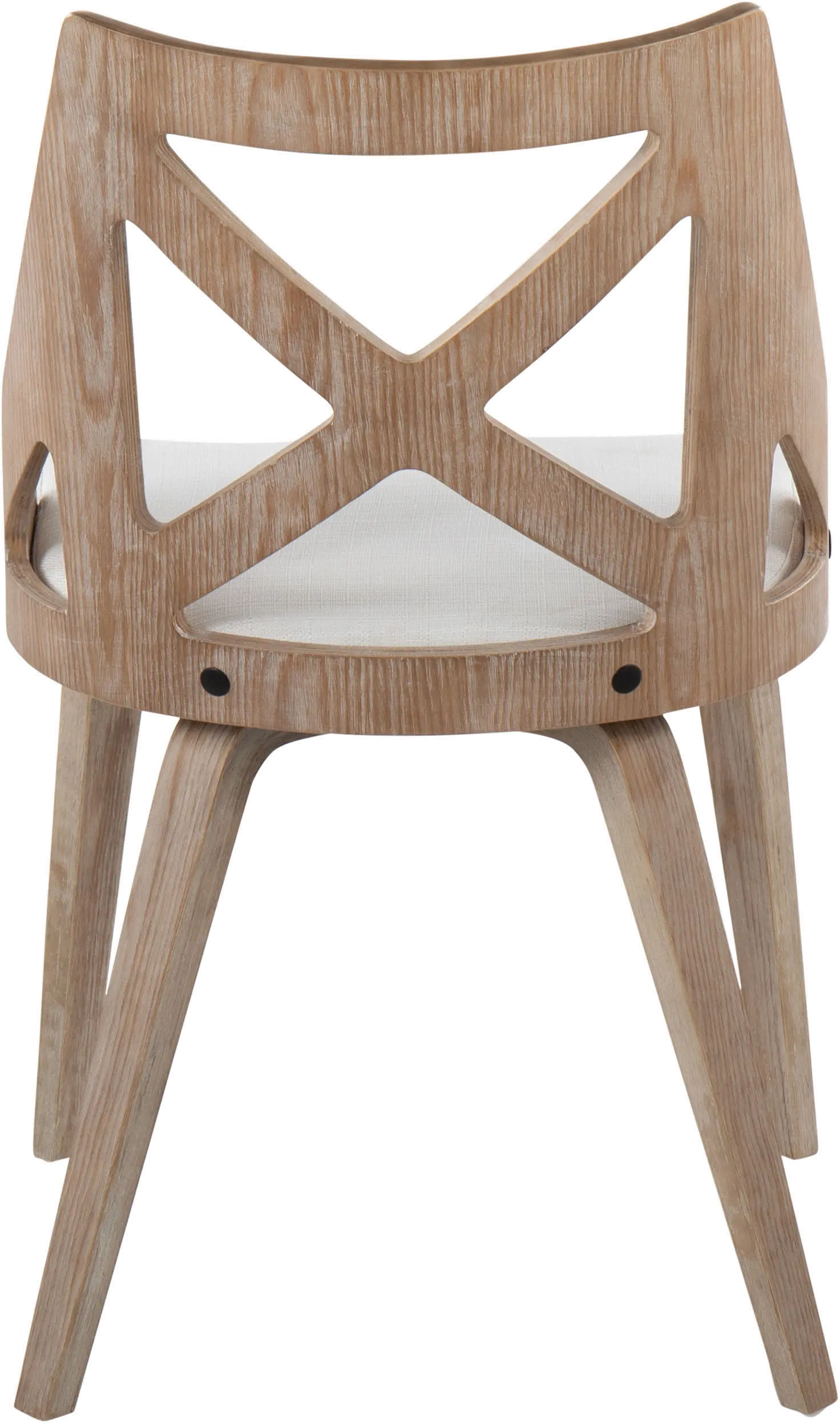 CH-CHARLOT WWCR2 Charlotte Light Brown & Cream Dining Chairs, Set of 2-4