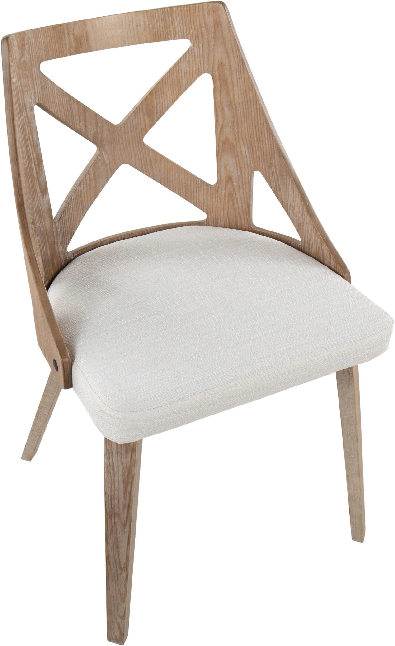 CH-CHARLOT WWCR2 Charlotte Light Brown & Cream Dining Chairs, Set of 2-5
