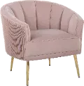 CHR-TANIAPLTWV AUVPK Tania Blush Pleated Waves Glam Accent Chair