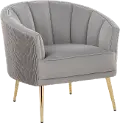 CHR-TANIAPLTWV AUVSV Tania Silver Pleated Waves Glam Accent Chair