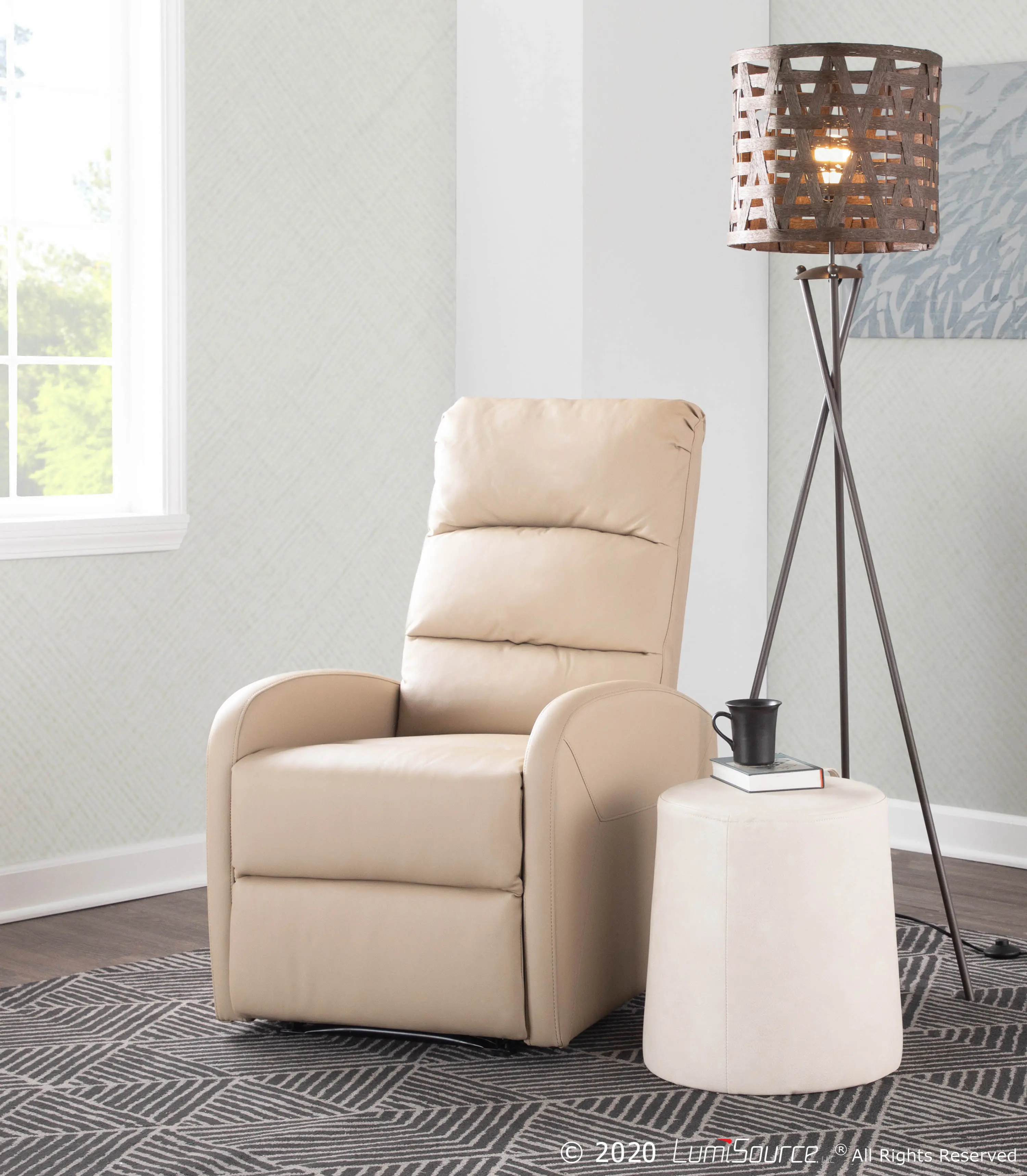 RCL-DORMI BG Dormi Beige Faux Leather Manual Recliner-2
