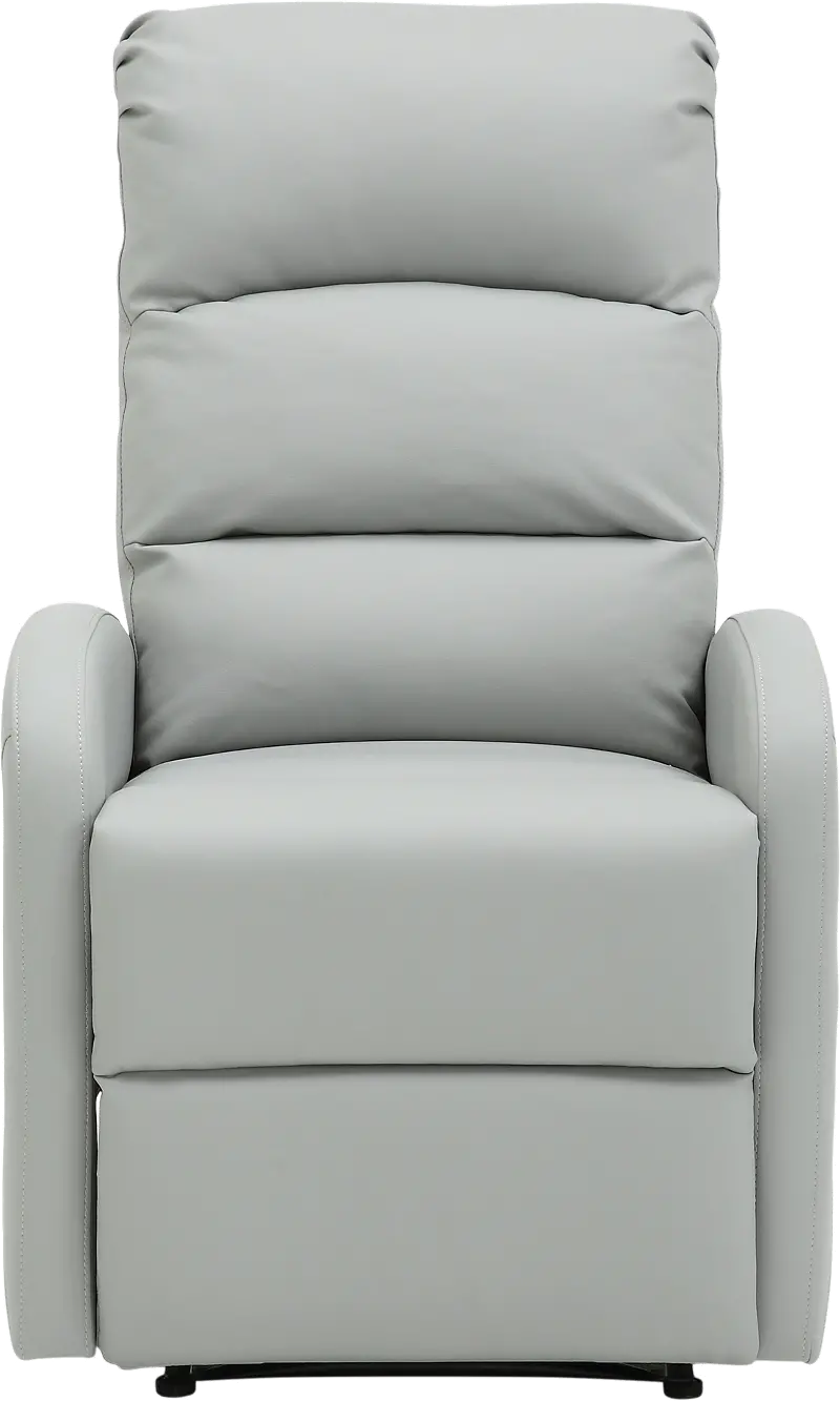 Dormi Light Gray Faux Leather Manual Recliner
