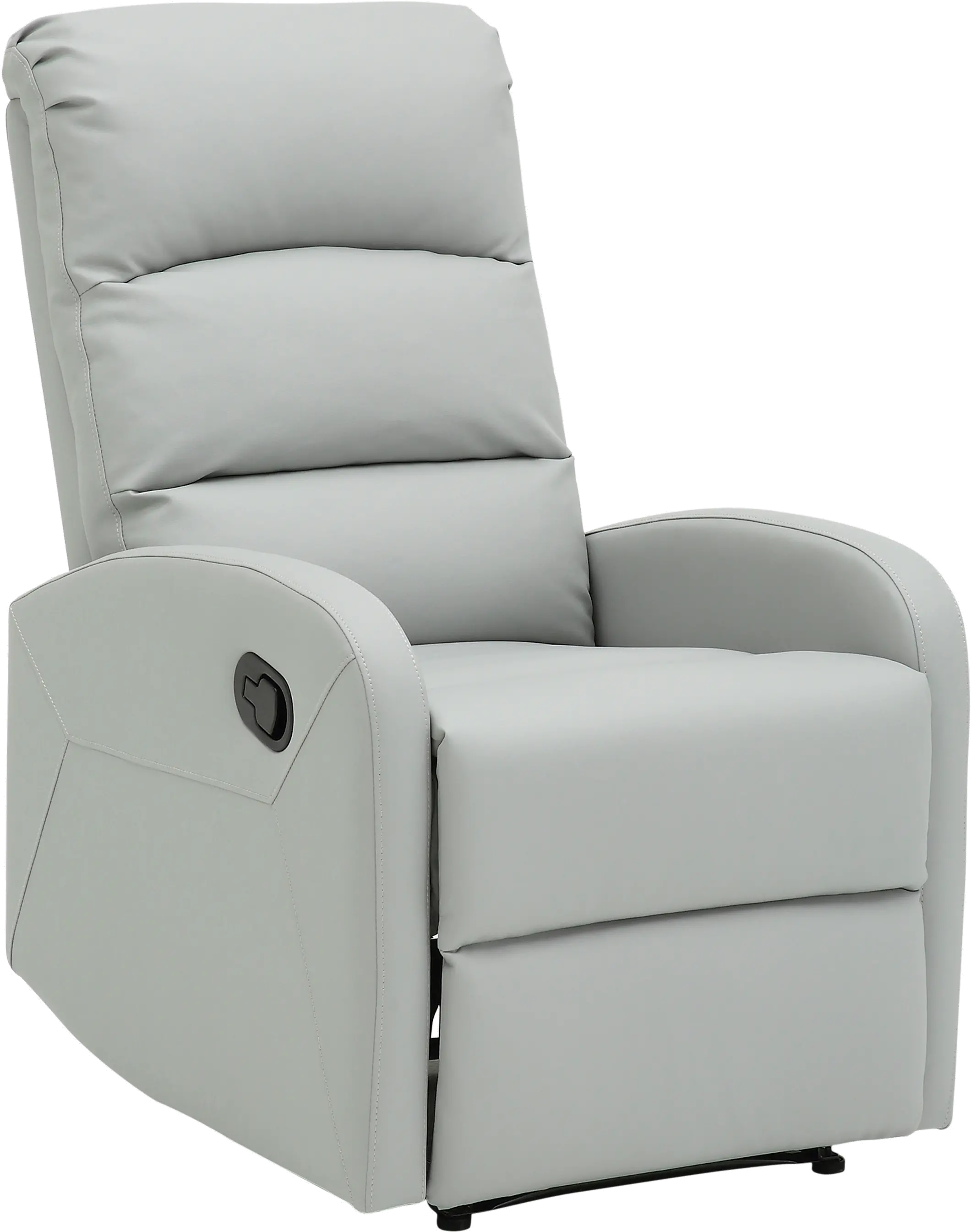 RCL-DORMI LGY Dormi Light Gray Faux Leather Manual Recliner-3