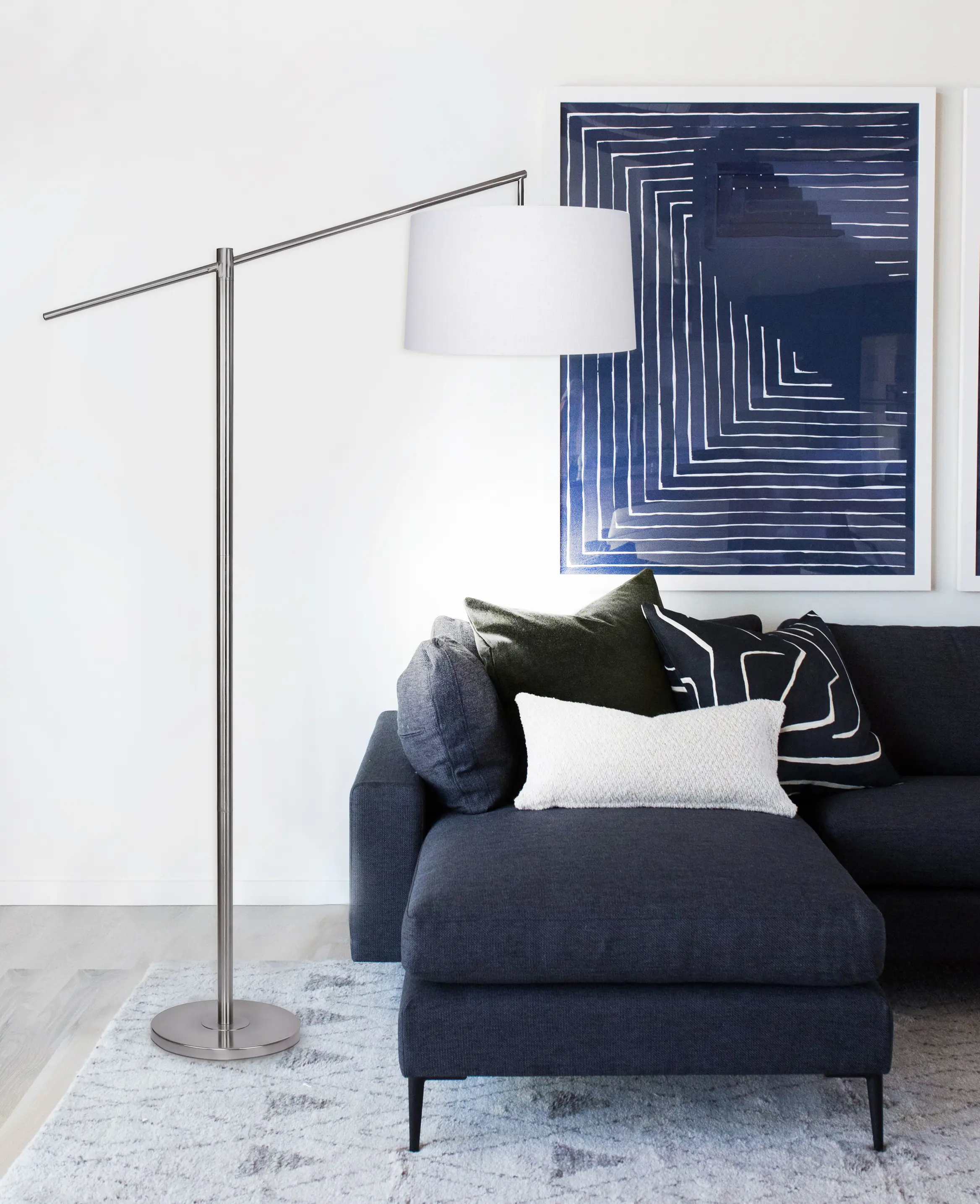 FL69-CASPR-DBL NIW Casper Minimal Nickel Floor Lamp-2