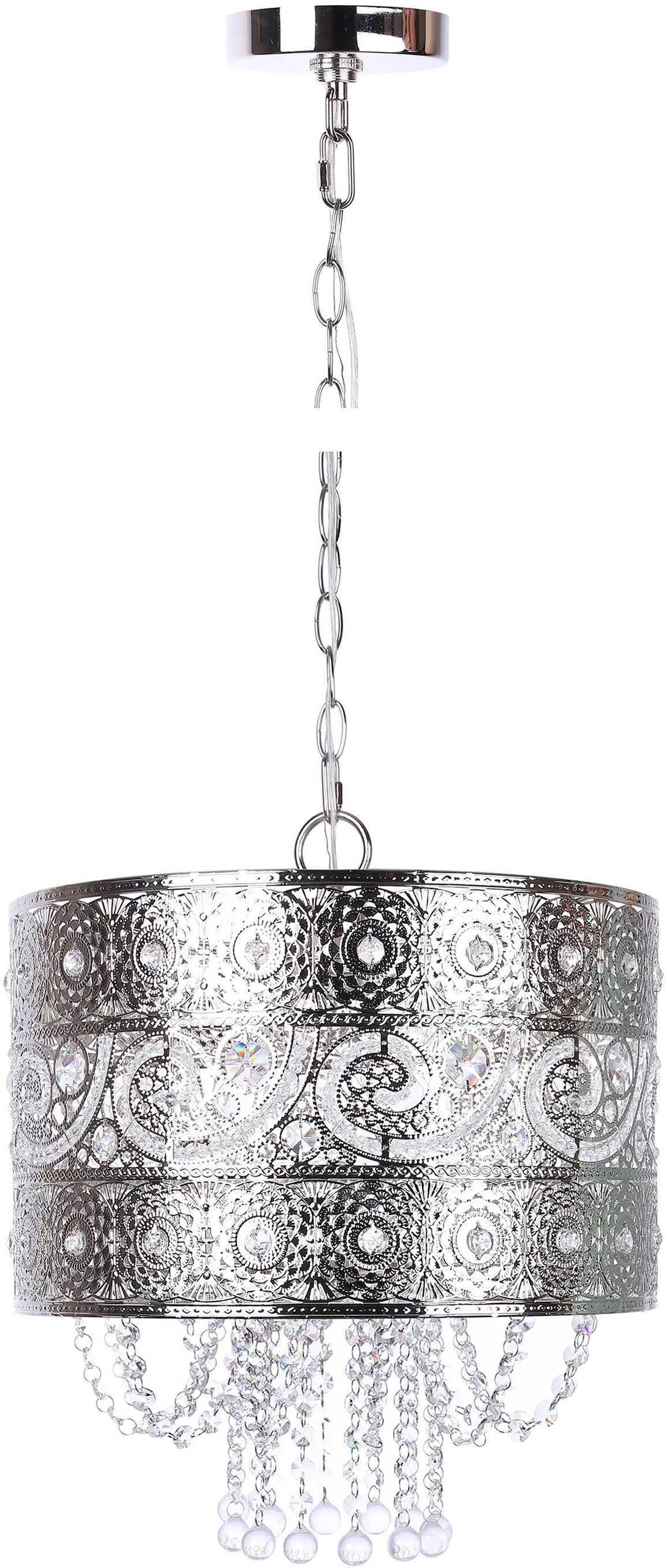 PL9-TANGIER-WPL NIK9 Tangier Nickel Pendant Light with Crystal Dangles-3