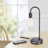 TL17-CANE-DBL GY Cane Slate Gray Exposed Blub Desk Lamp